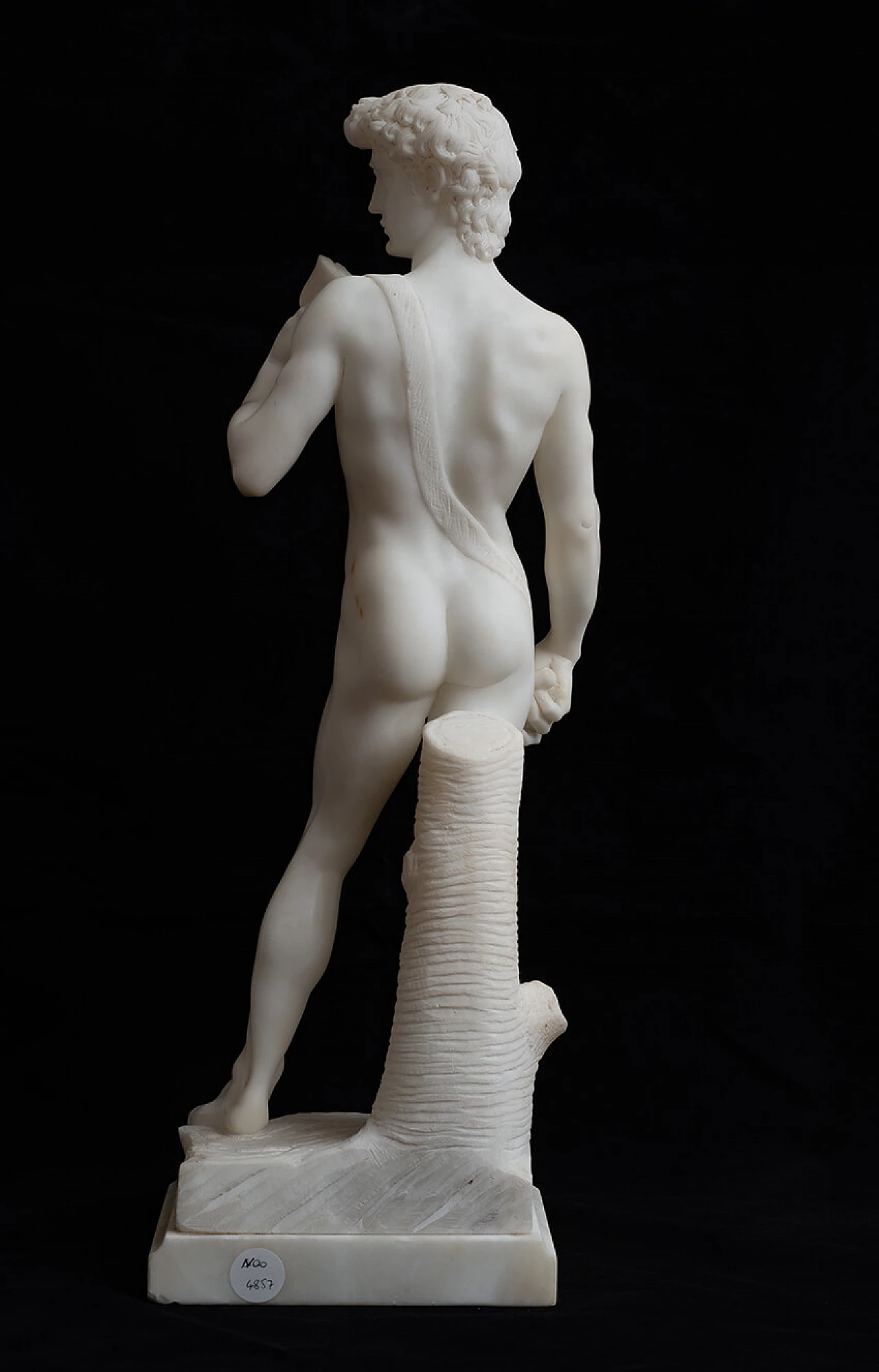 Riproduzione del David di Michelangelo, scultura in alabastro, '800 3