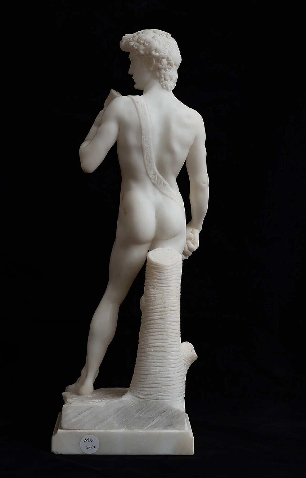 Reproduction of Michelangelo's David, alabaster sculpture, 19th century 3