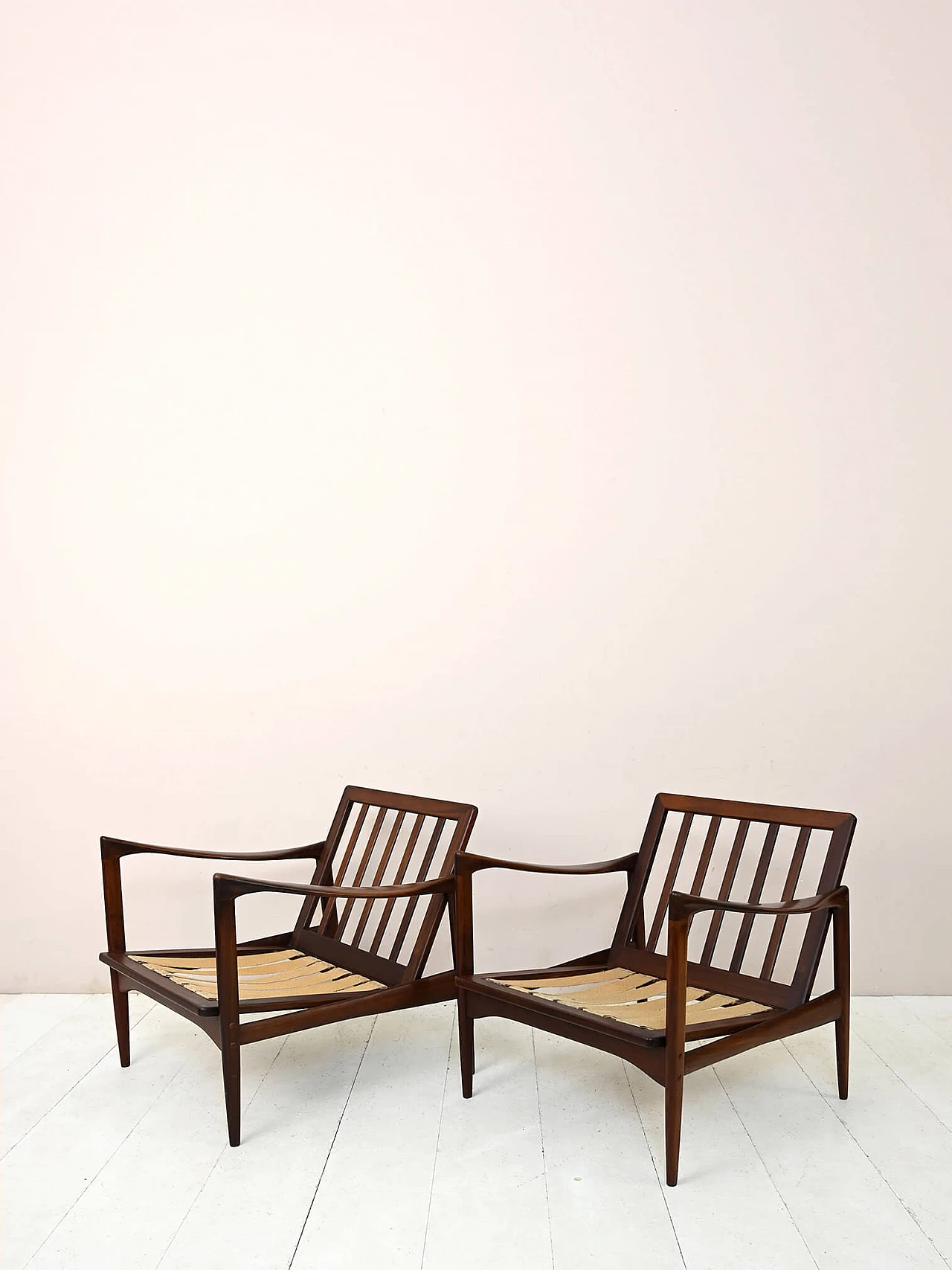 Pair of Kandidaten armchairs by Ib Kofod-Larsen for Ope, 1960s 7