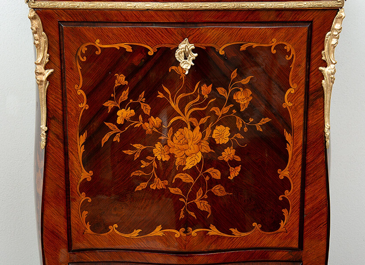 Napoleon III exotic wood and Rosso Francia marble secrétaire, 19th century 2
