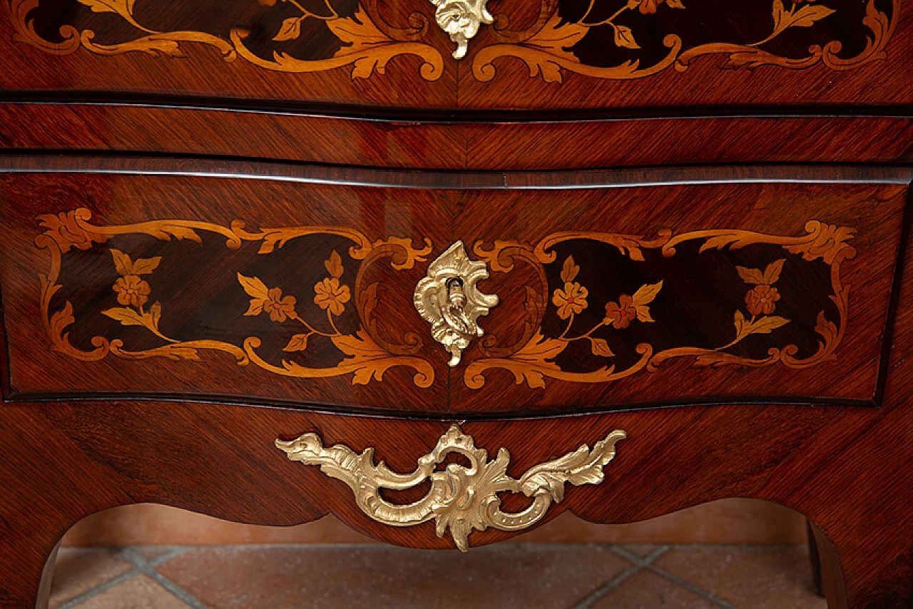 Secrétaire Napoleone III in legno esotico e marmo Rosso Francia, '800 5