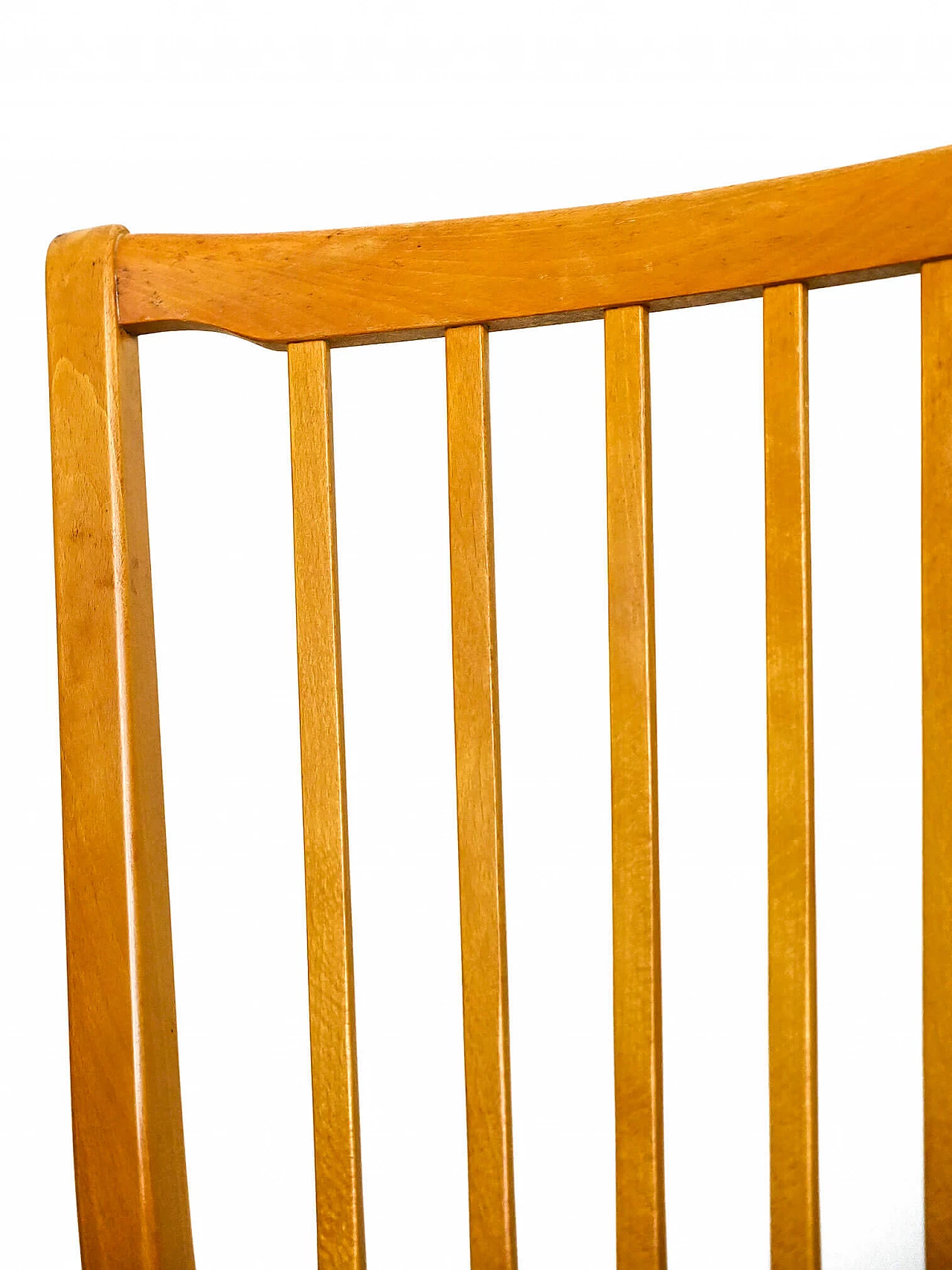 4 Sedie svedesi in betulla e tessuto verde scuro, anni '50 5