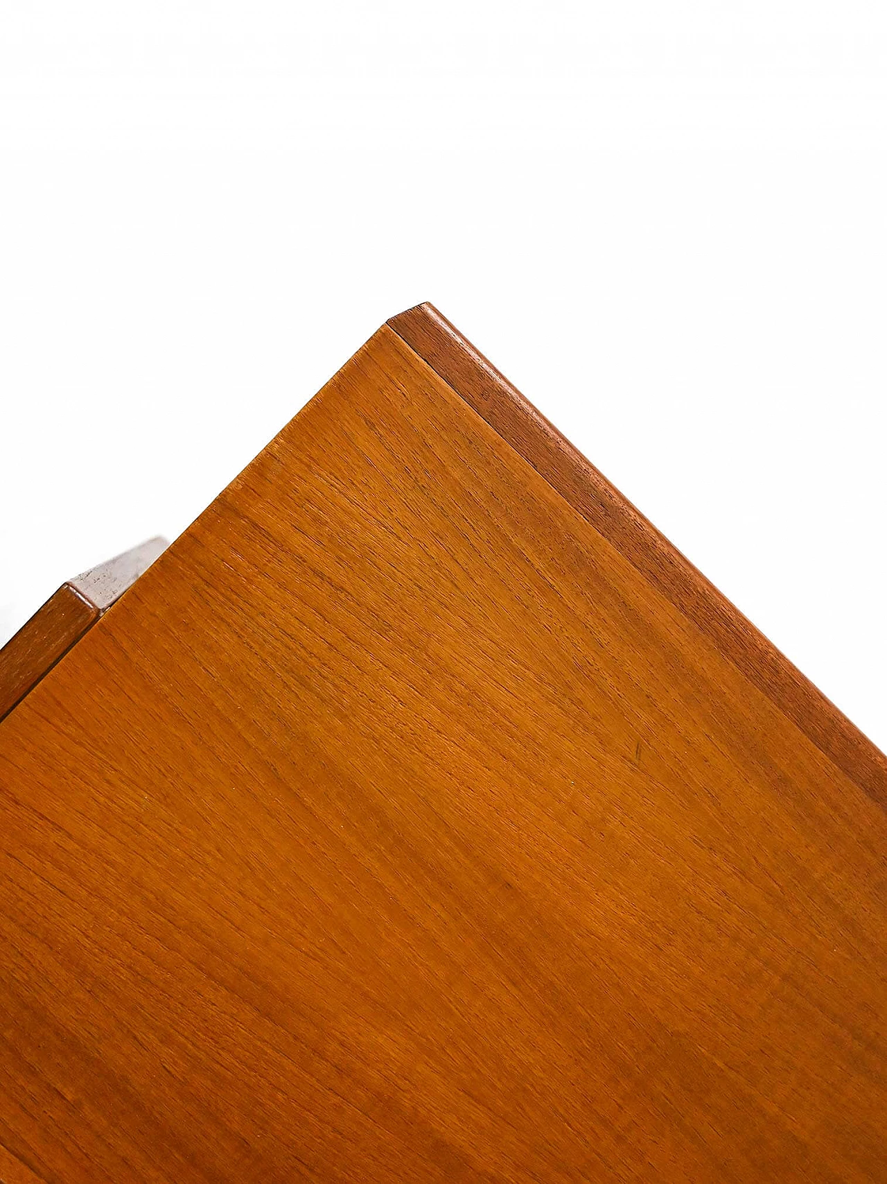 Libreria svedese in teak con piano estraibile, scaffali, ante scorrevoli e cassetti, anni '60 9