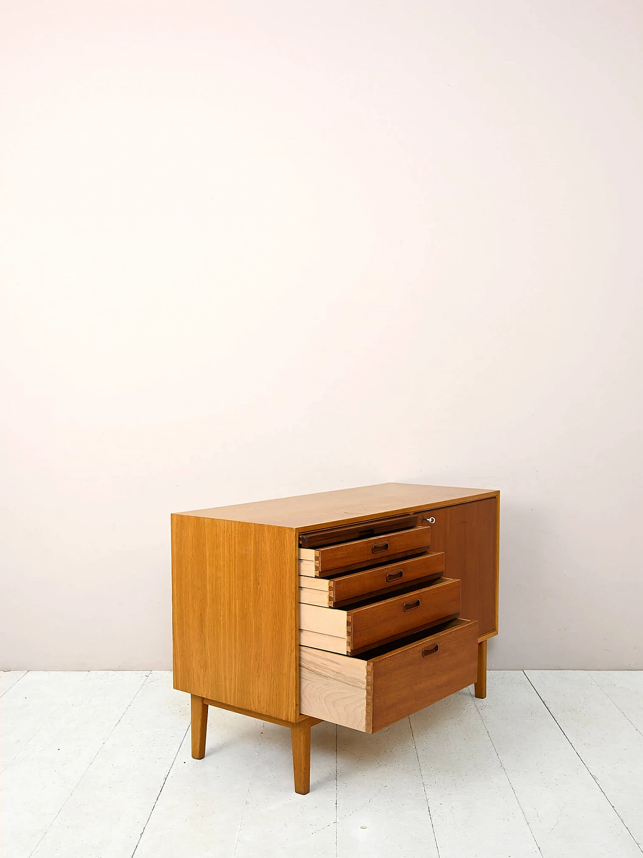 Small Scandinavian sideboard with pull-out top, 1960s 6