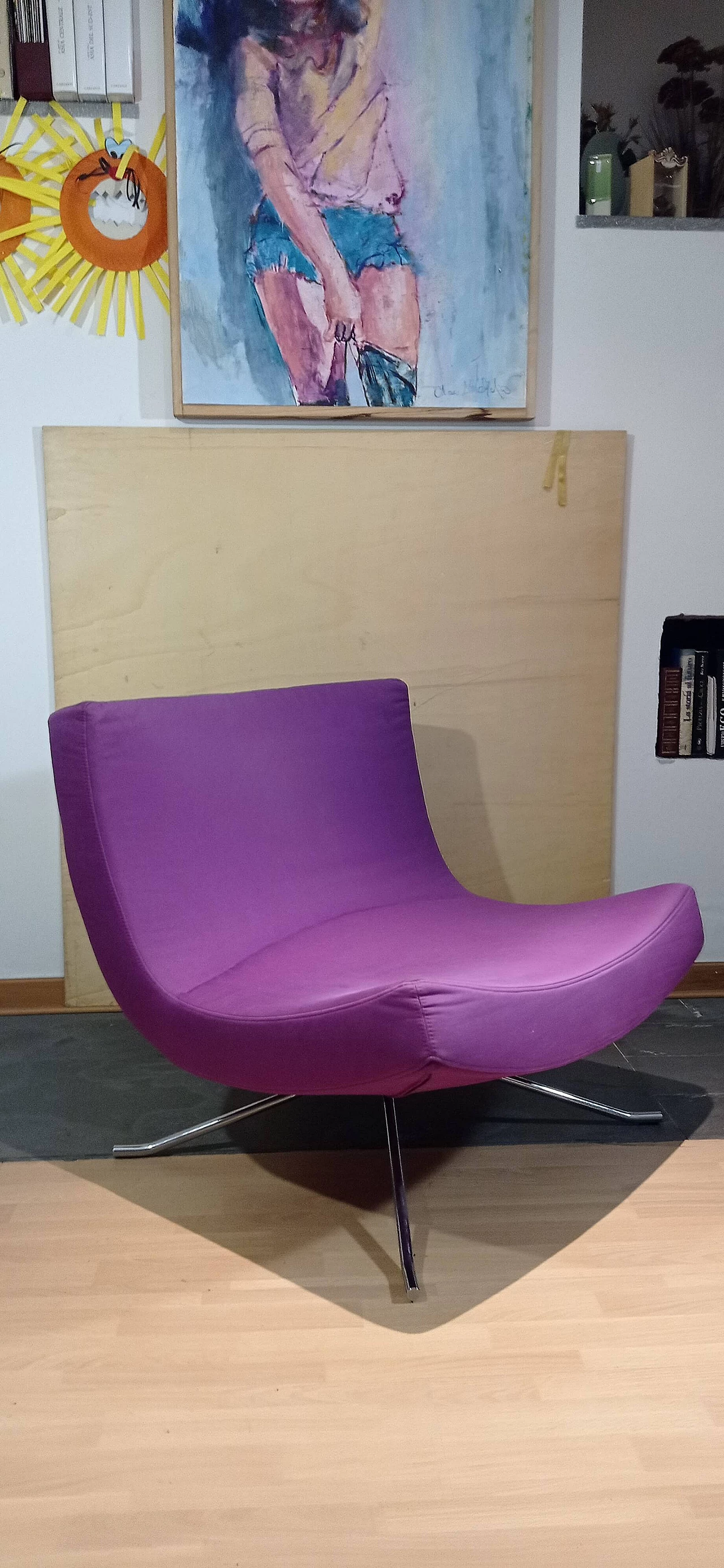 Poltrona Pop in tessuto viola di Christian Werner per Ligne Roset 2