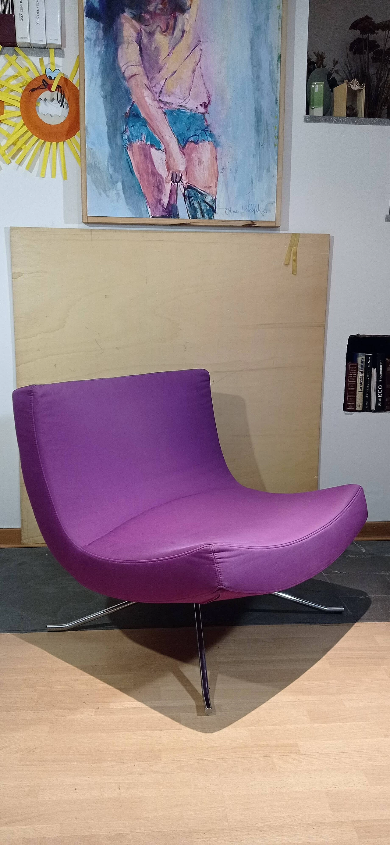 Poltrona Pop in tessuto viola di Christian Werner per Ligne Roset 3