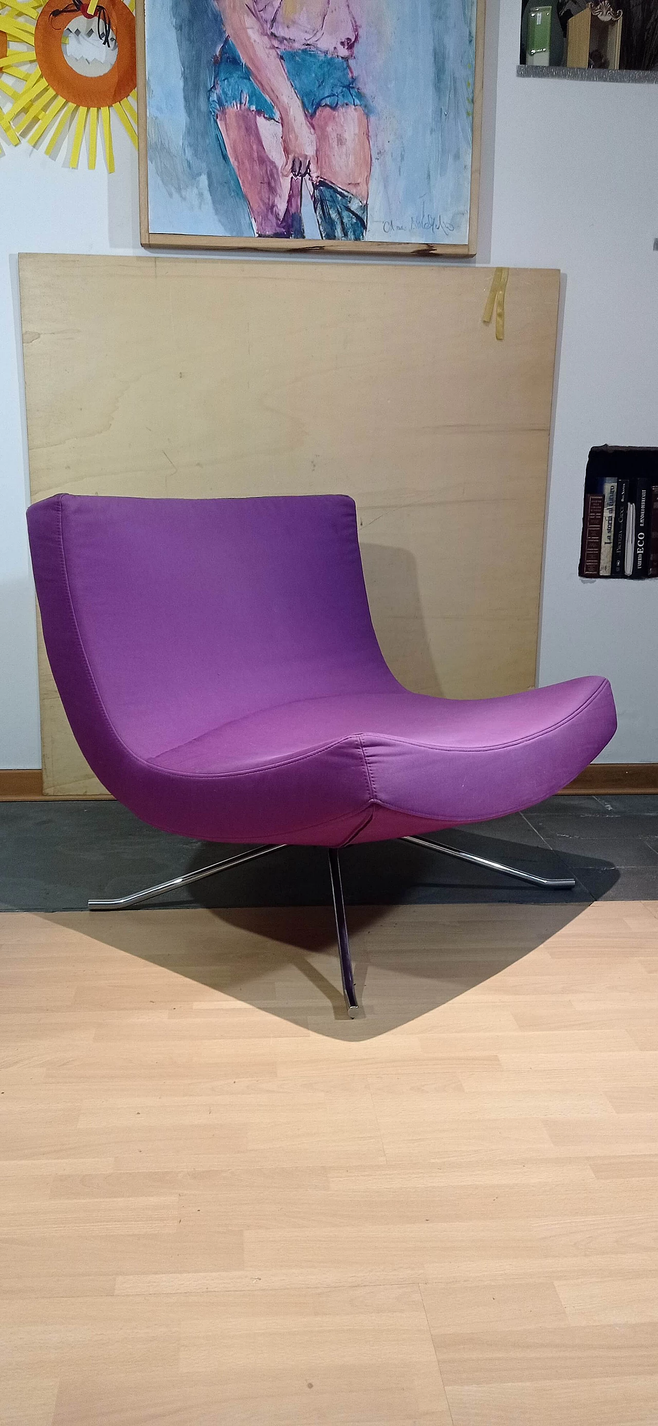 Poltrona Pop in tessuto viola di Christian Werner per Ligne Roset 4