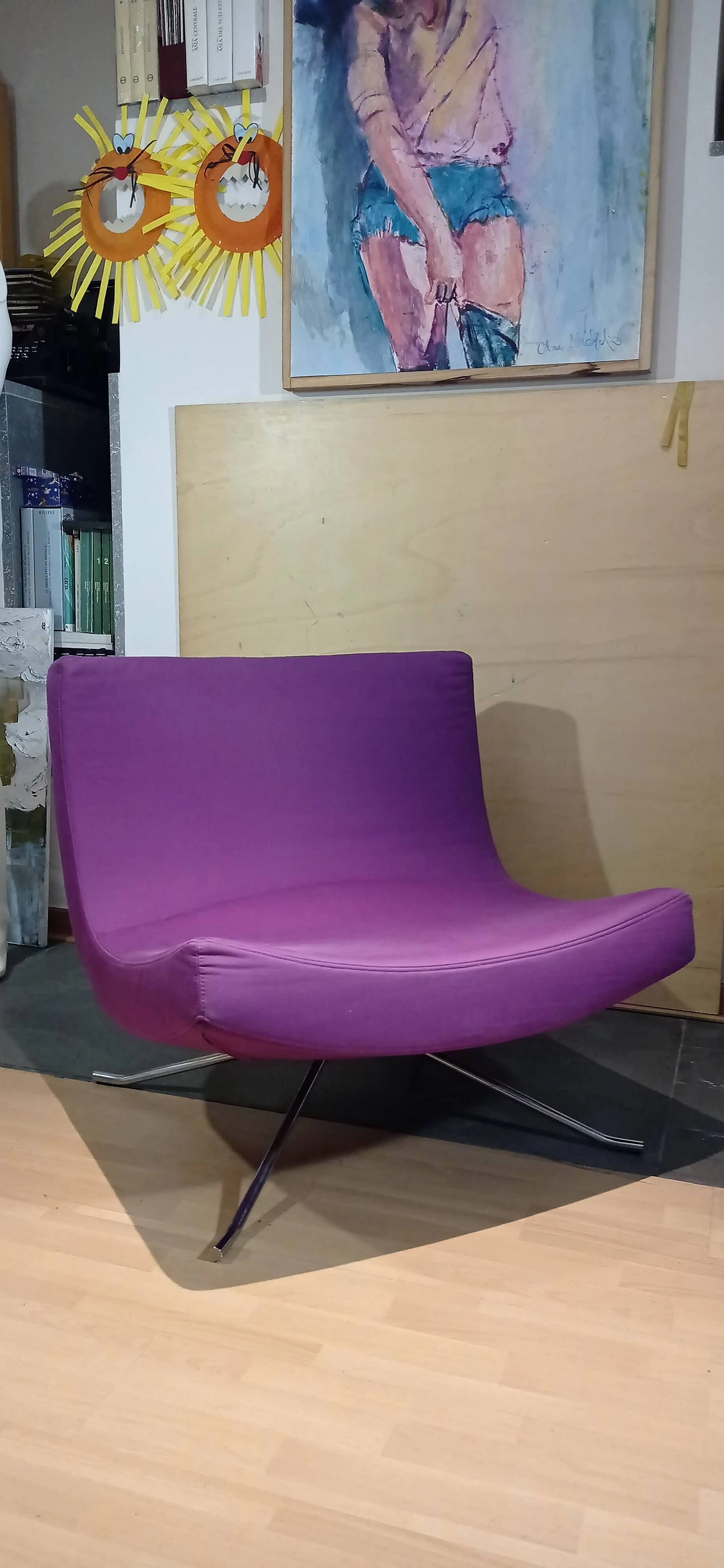 Poltrona Pop in tessuto viola di Christian Werner per Ligne Roset 5