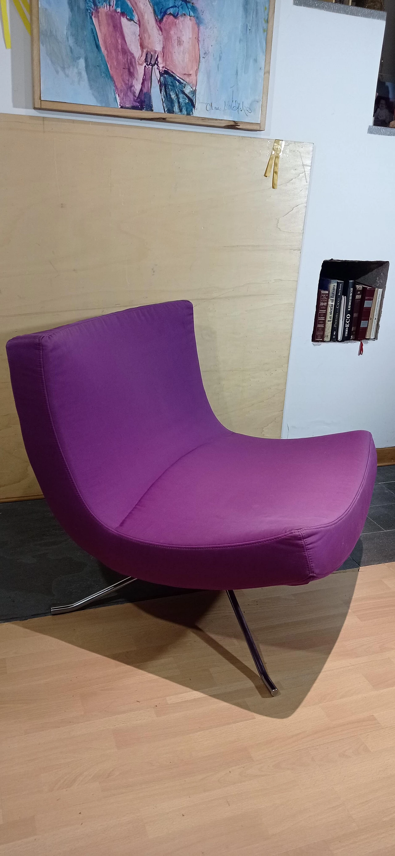 Poltrona Pop in tessuto viola di Christian Werner per Ligne Roset 7