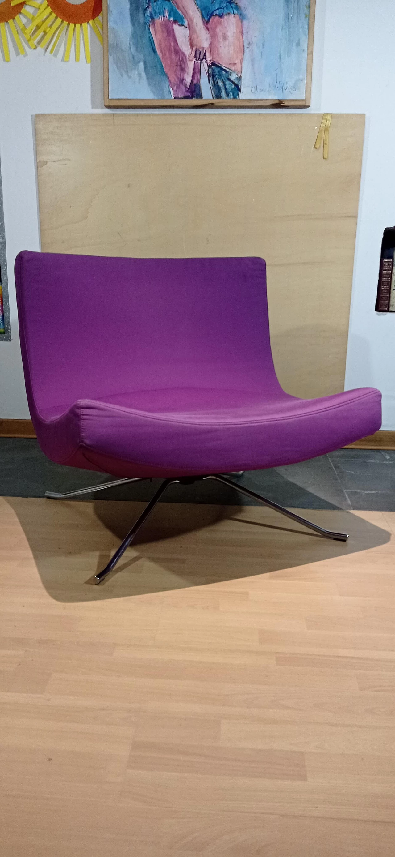 Poltrona Pop in tessuto viola di Christian Werner per Ligne Roset 26