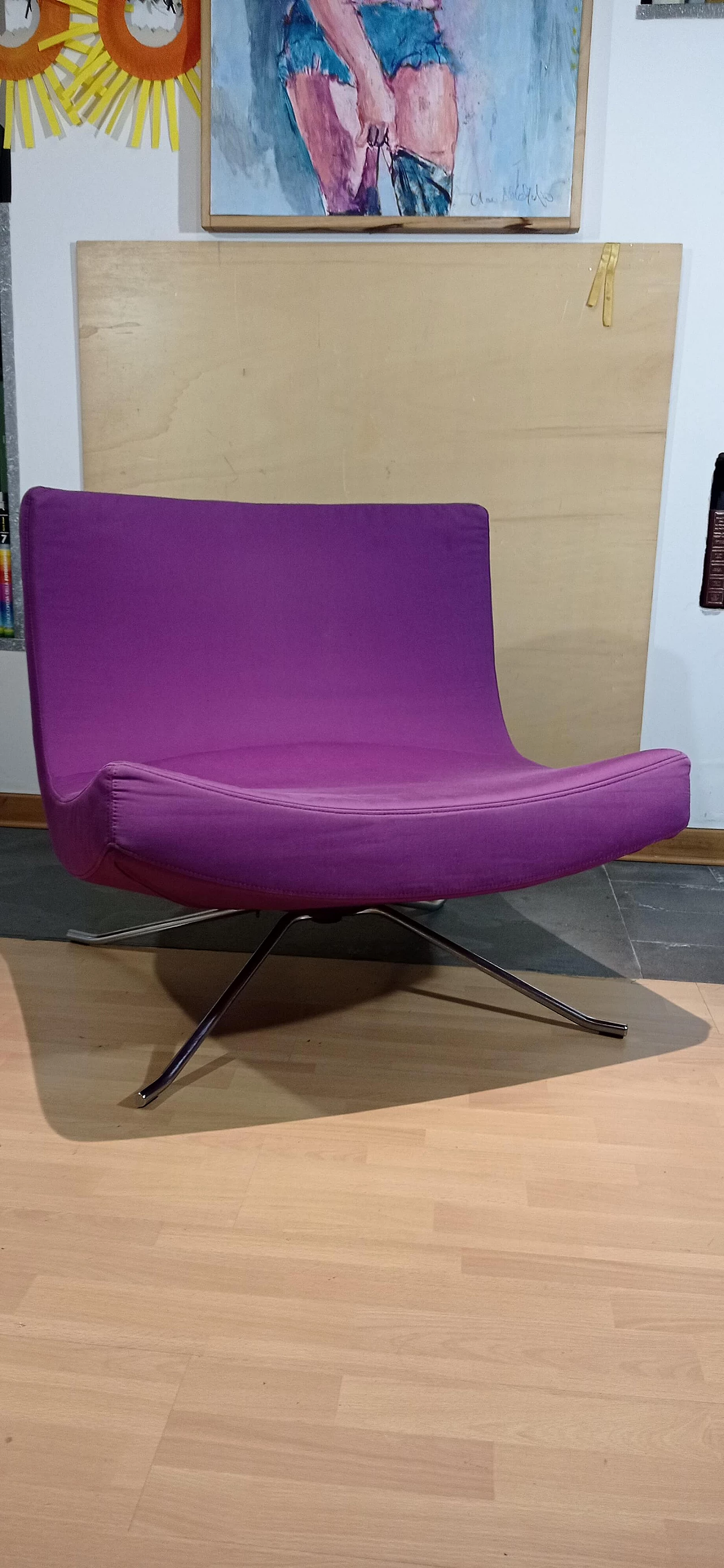 Poltrona Pop in tessuto viola di Christian Werner per Ligne Roset 27