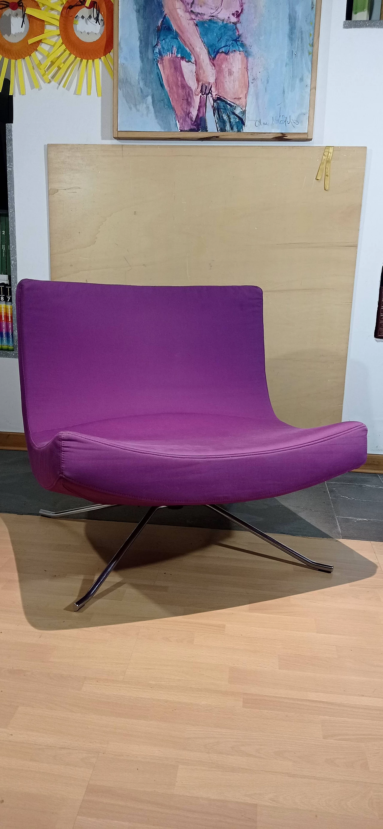 Poltrona Pop in tessuto viola di Christian Werner per Ligne Roset 28
