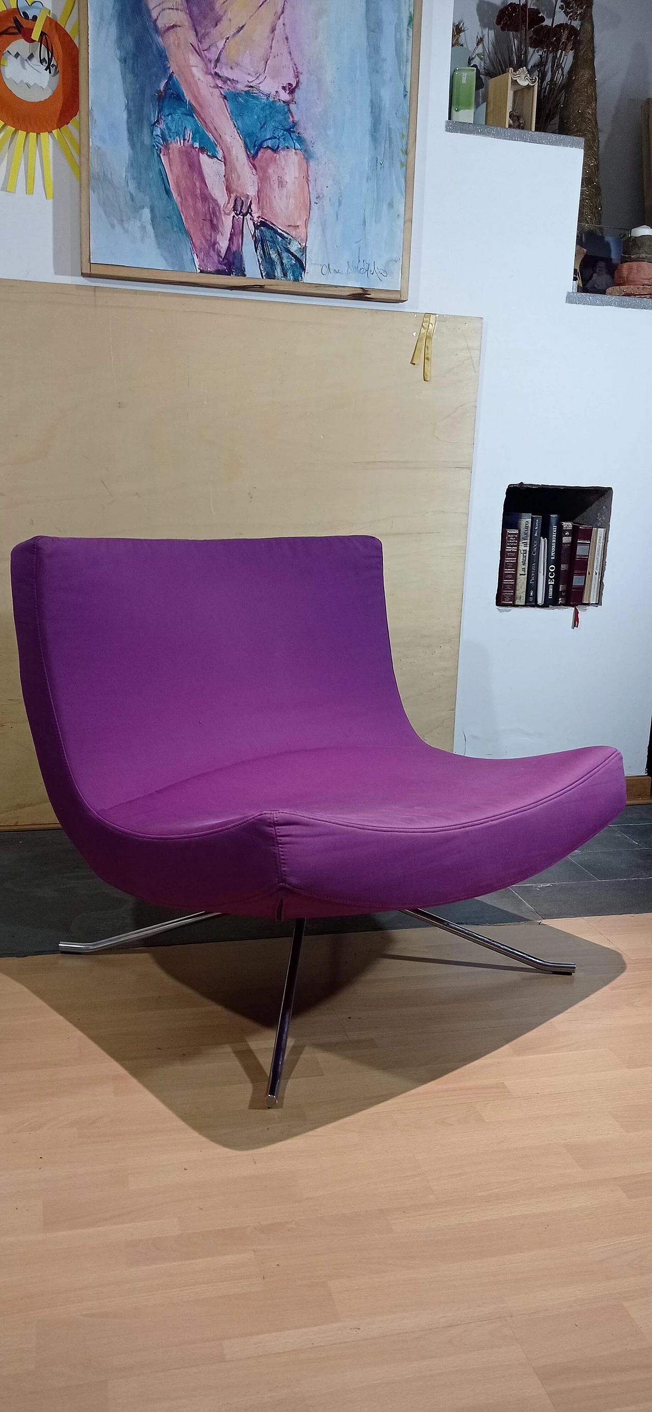 Poltrona Pop in tessuto viola di Christian Werner per Ligne Roset 29