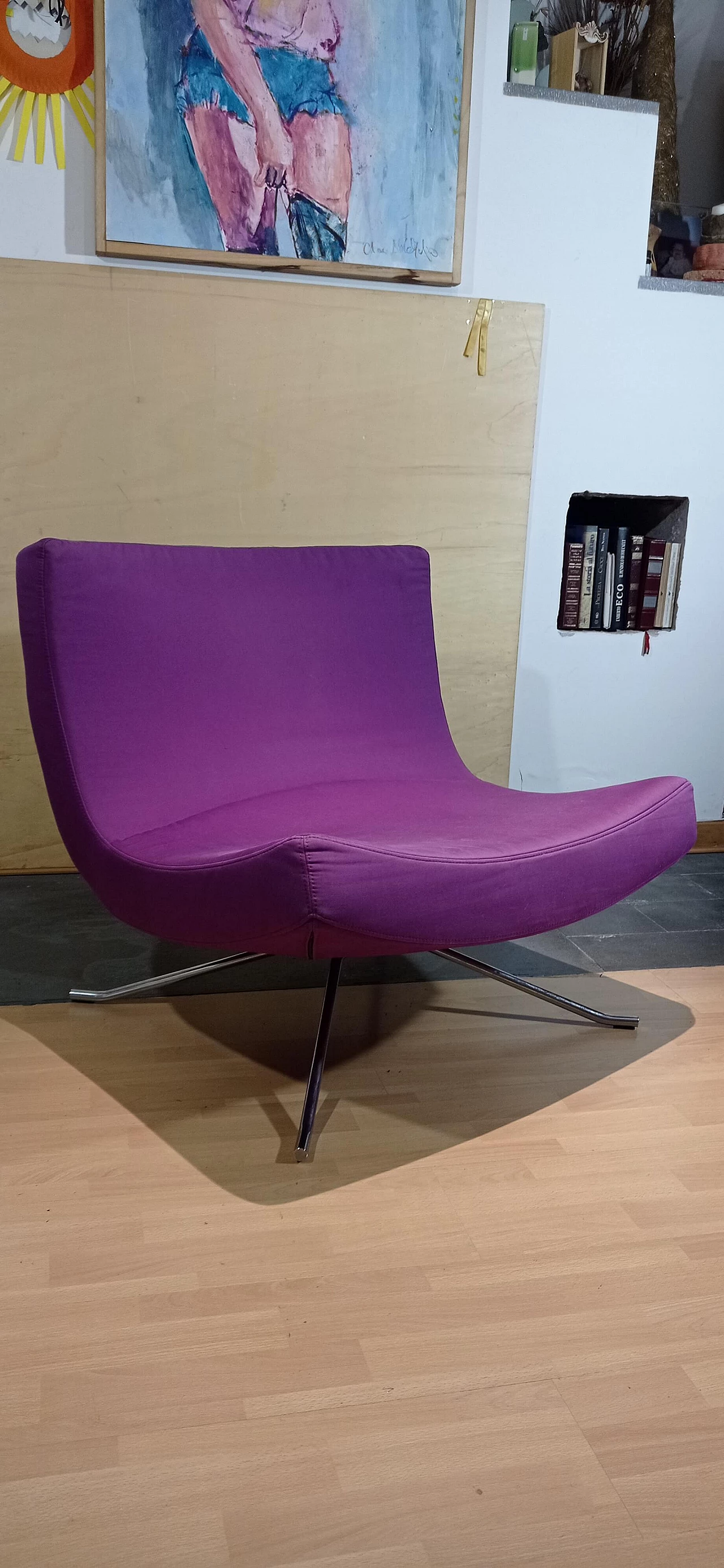 Poltrona Pop in tessuto viola di Christian Werner per Ligne Roset 30
