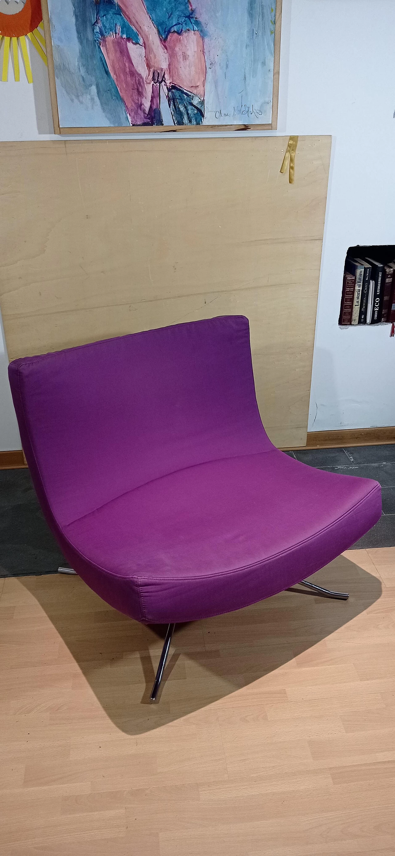 Poltrona Pop in tessuto viola di Christian Werner per Ligne Roset 31