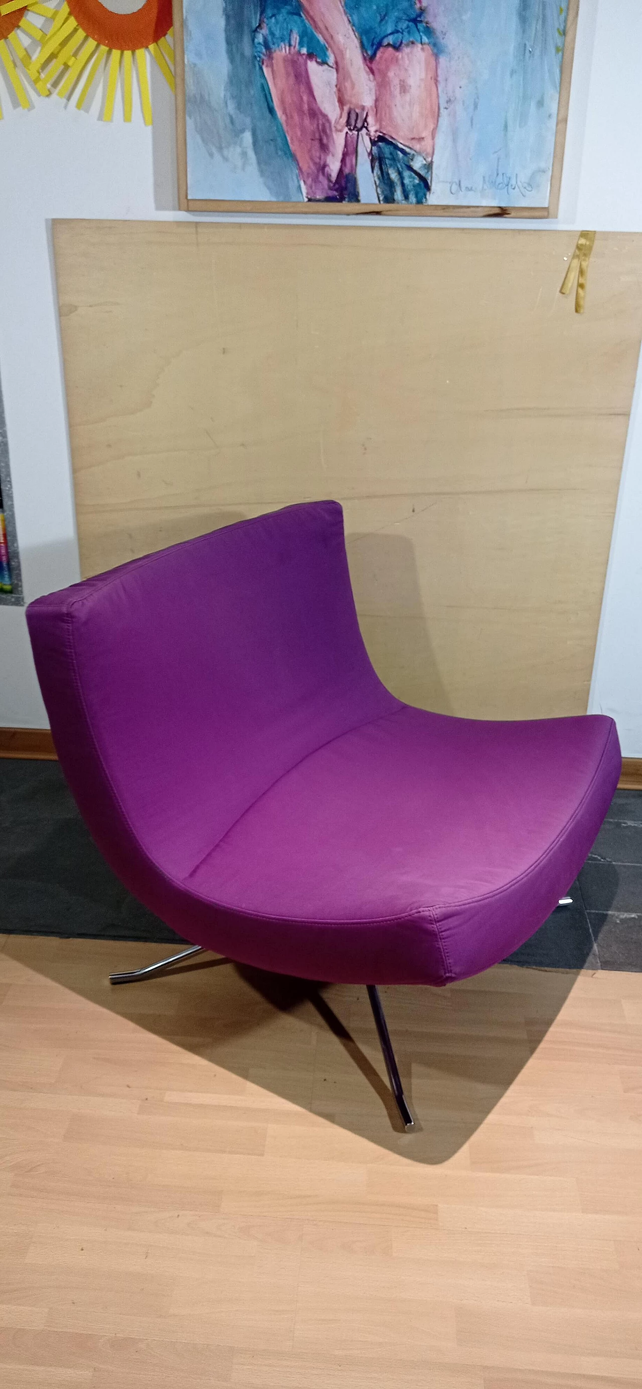 Poltrona Pop in tessuto viola di Christian Werner per Ligne Roset 35