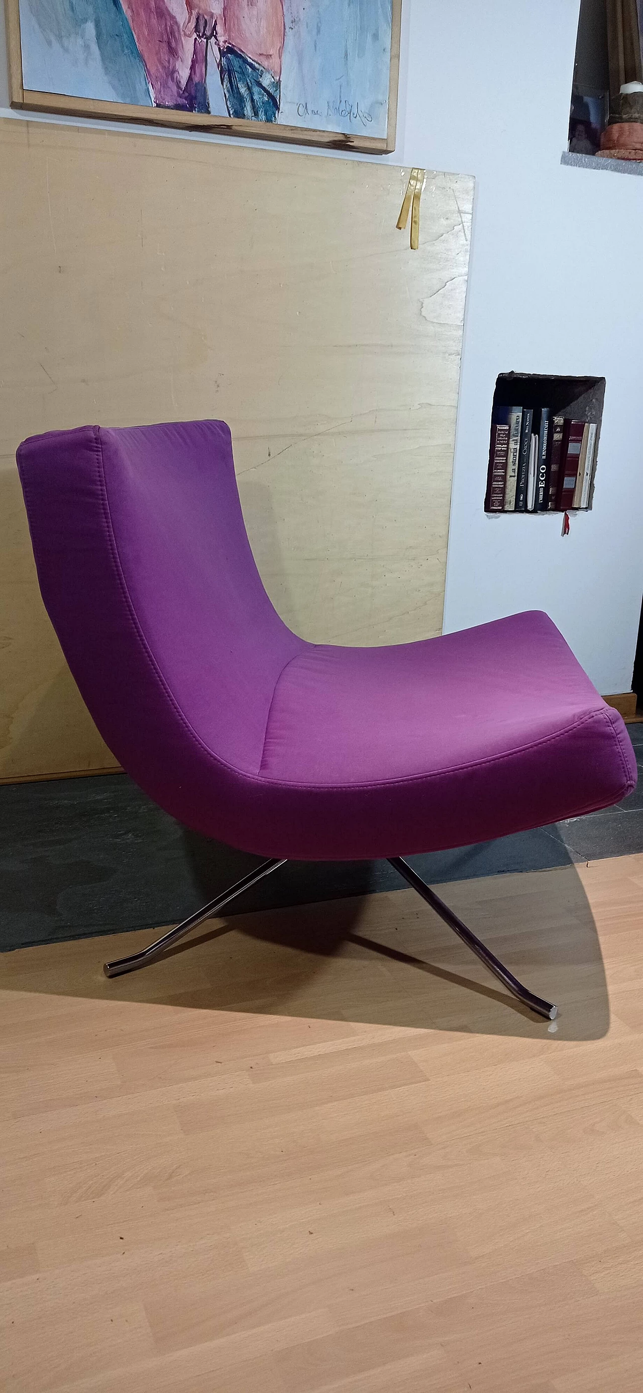 Poltrona Pop in tessuto viola di Christian Werner per Ligne Roset 48