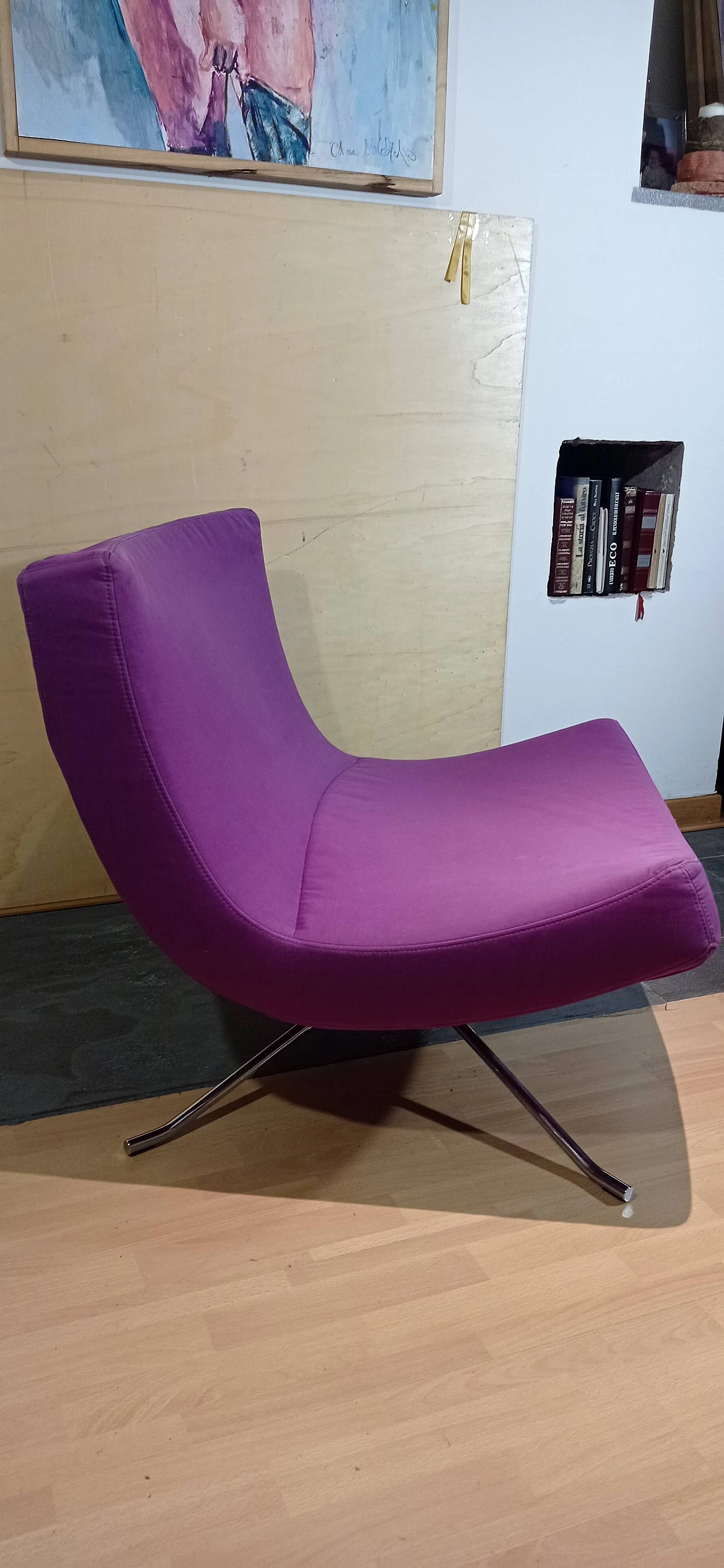 Poltrona Pop in tessuto viola di Christian Werner per Ligne Roset 49