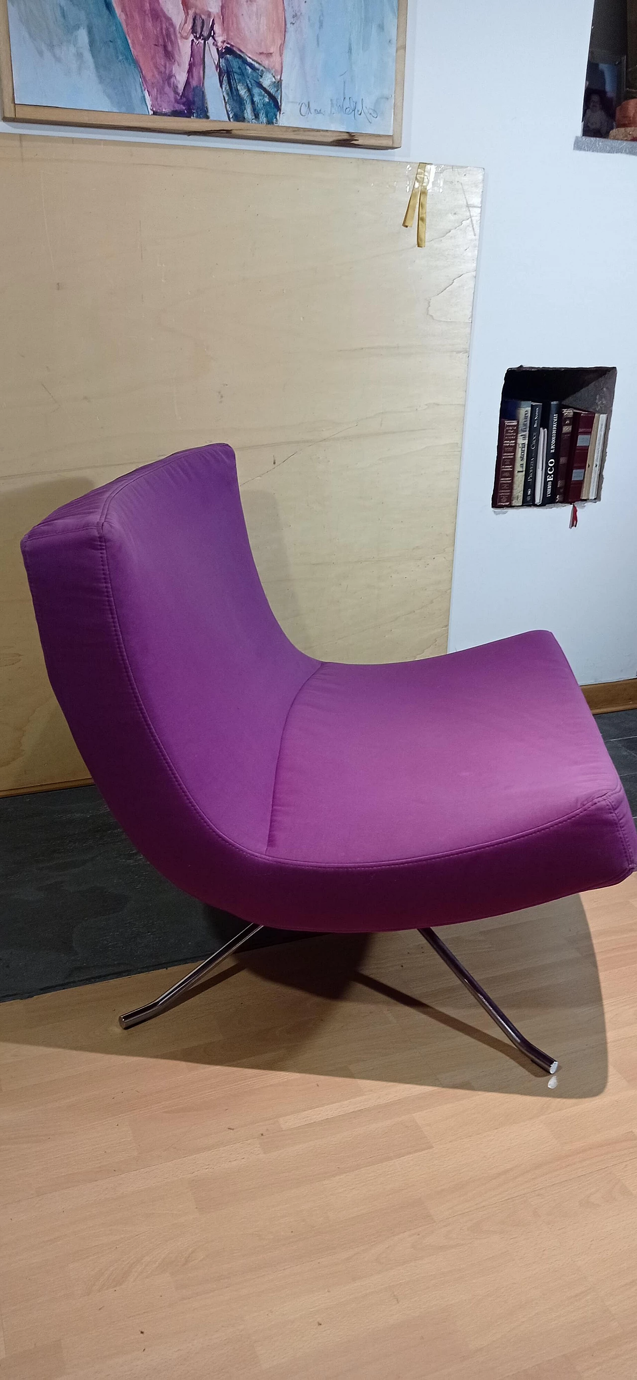 Poltrona Pop in tessuto viola di Christian Werner per Ligne Roset 50