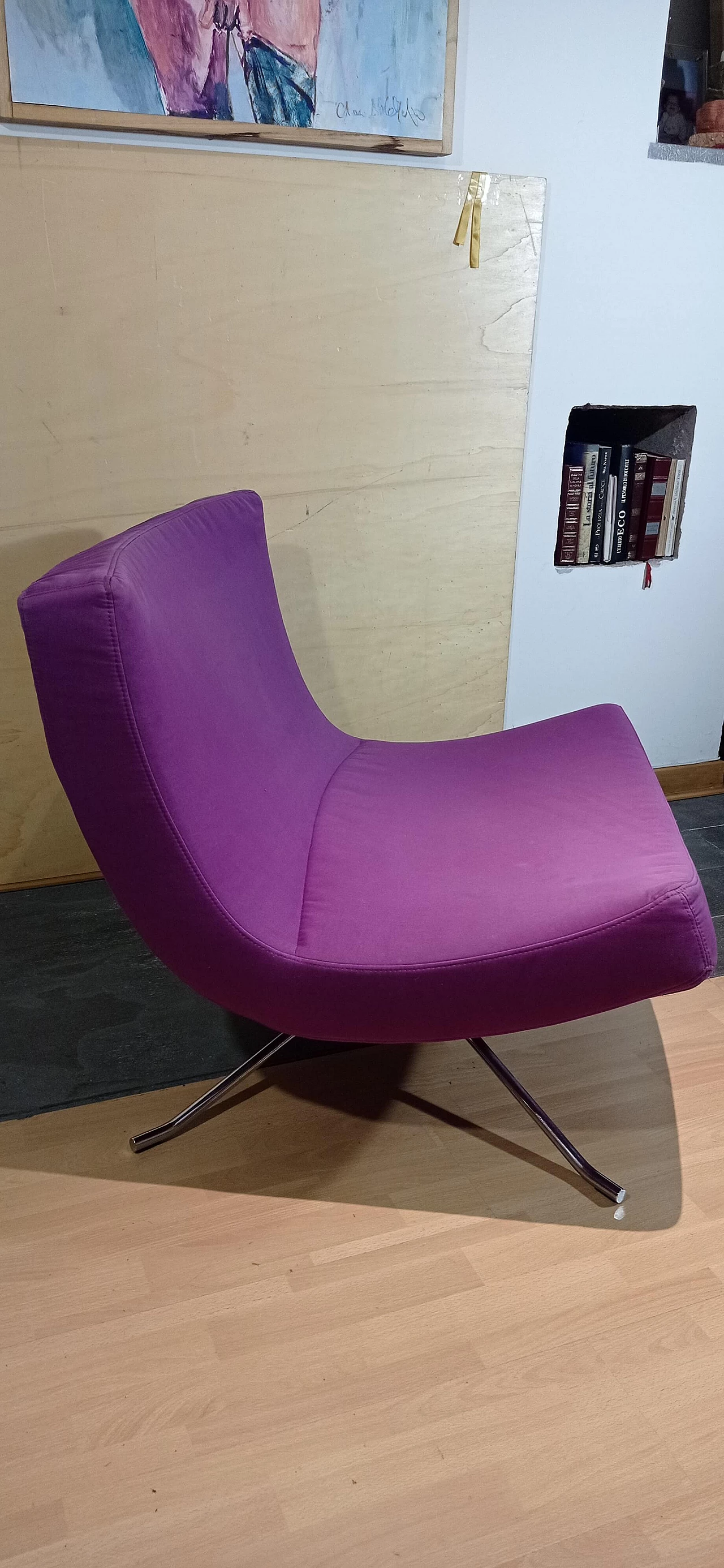 Poltrona Pop in tessuto viola di Christian Werner per Ligne Roset 51