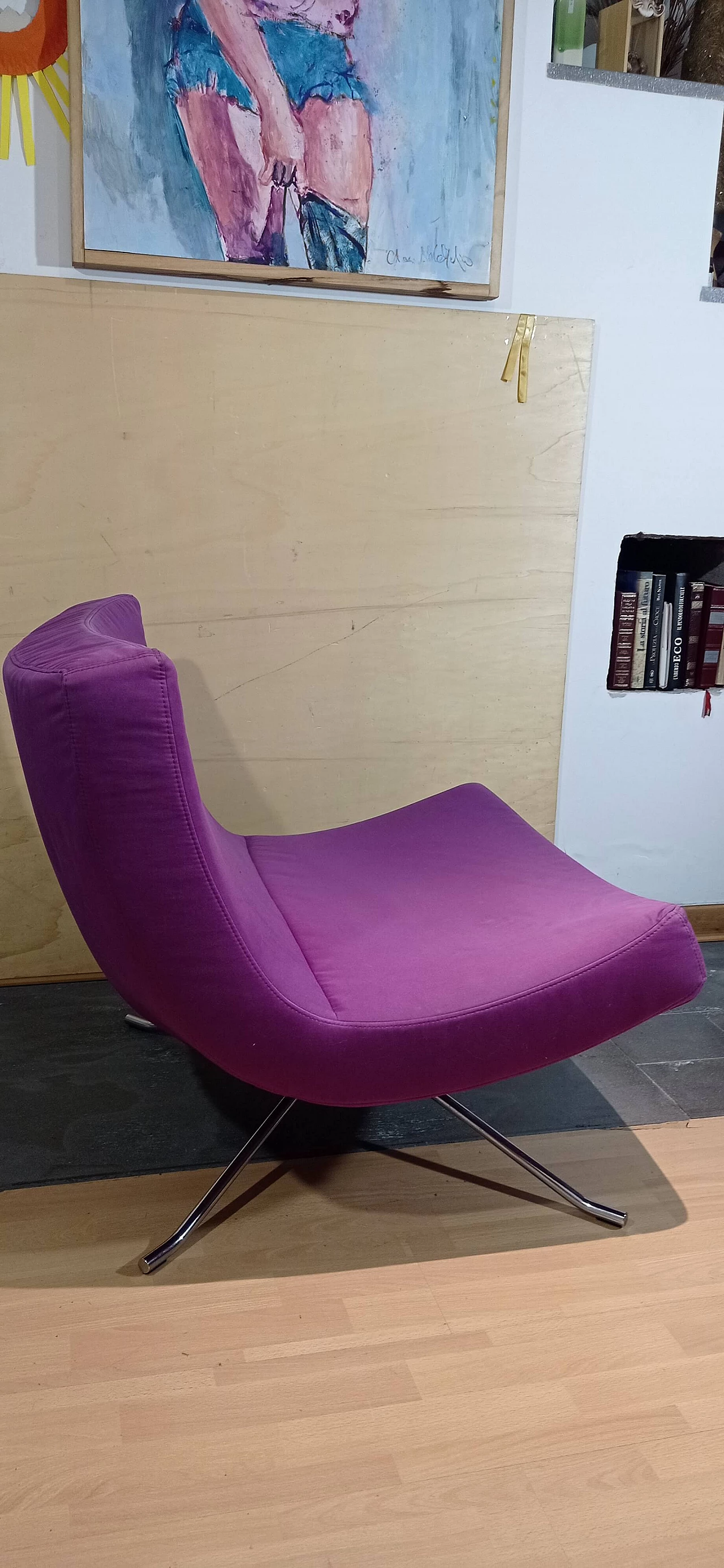 Poltrona Pop in tessuto viola di Christian Werner per Ligne Roset 56