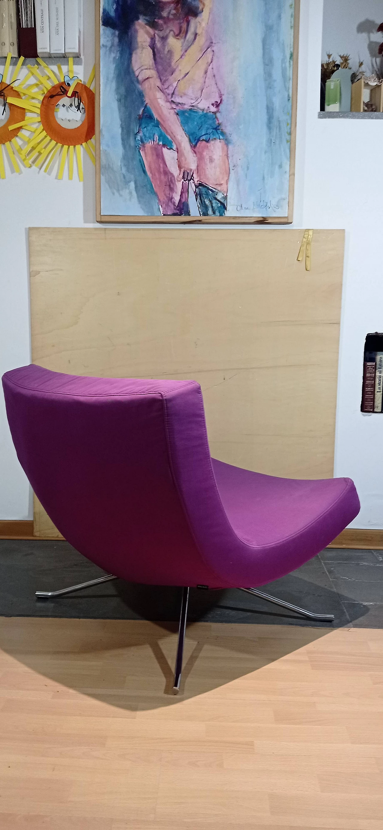 Pop armchair in purple fabric by Christian Werner for Ligne Roset