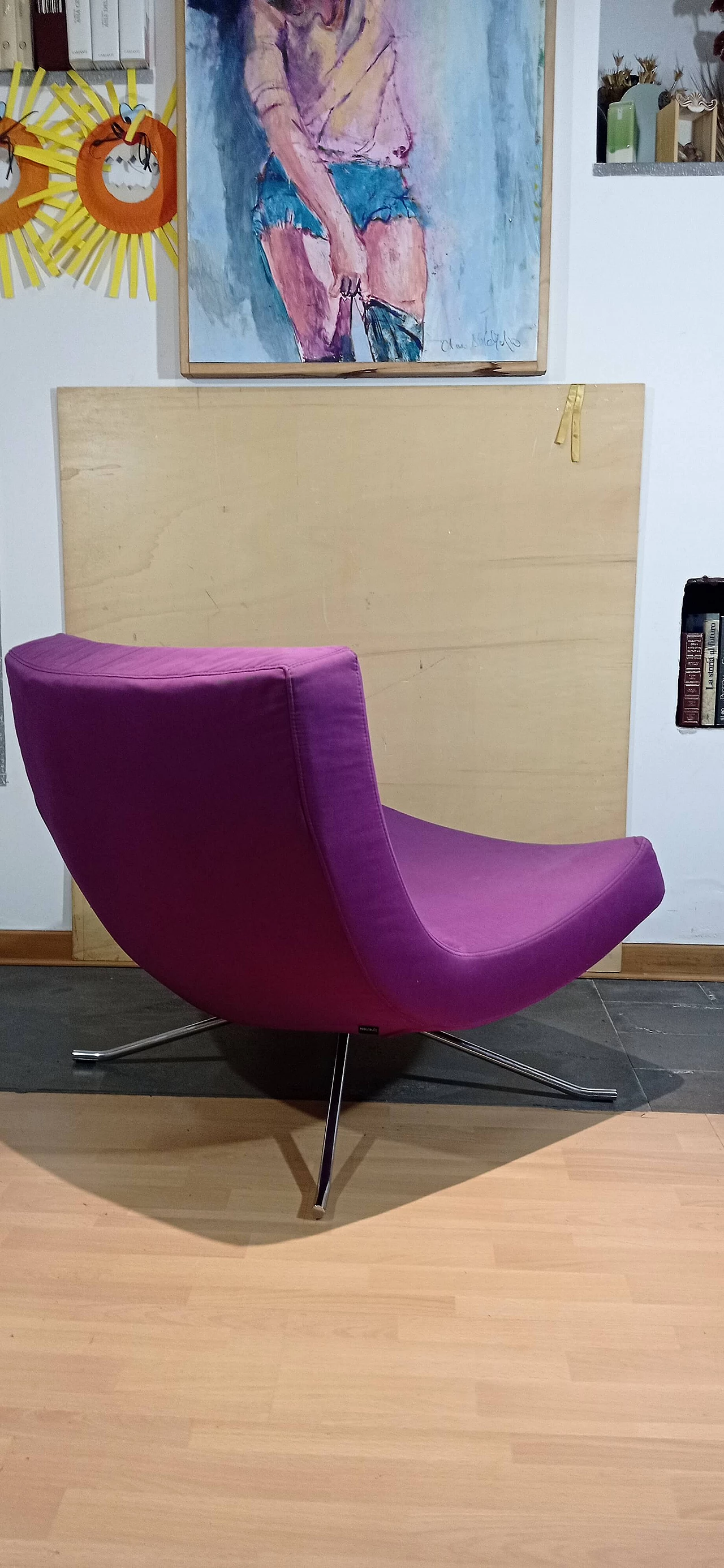 Poltrona Pop in tessuto viola di Christian Werner per Ligne Roset 73