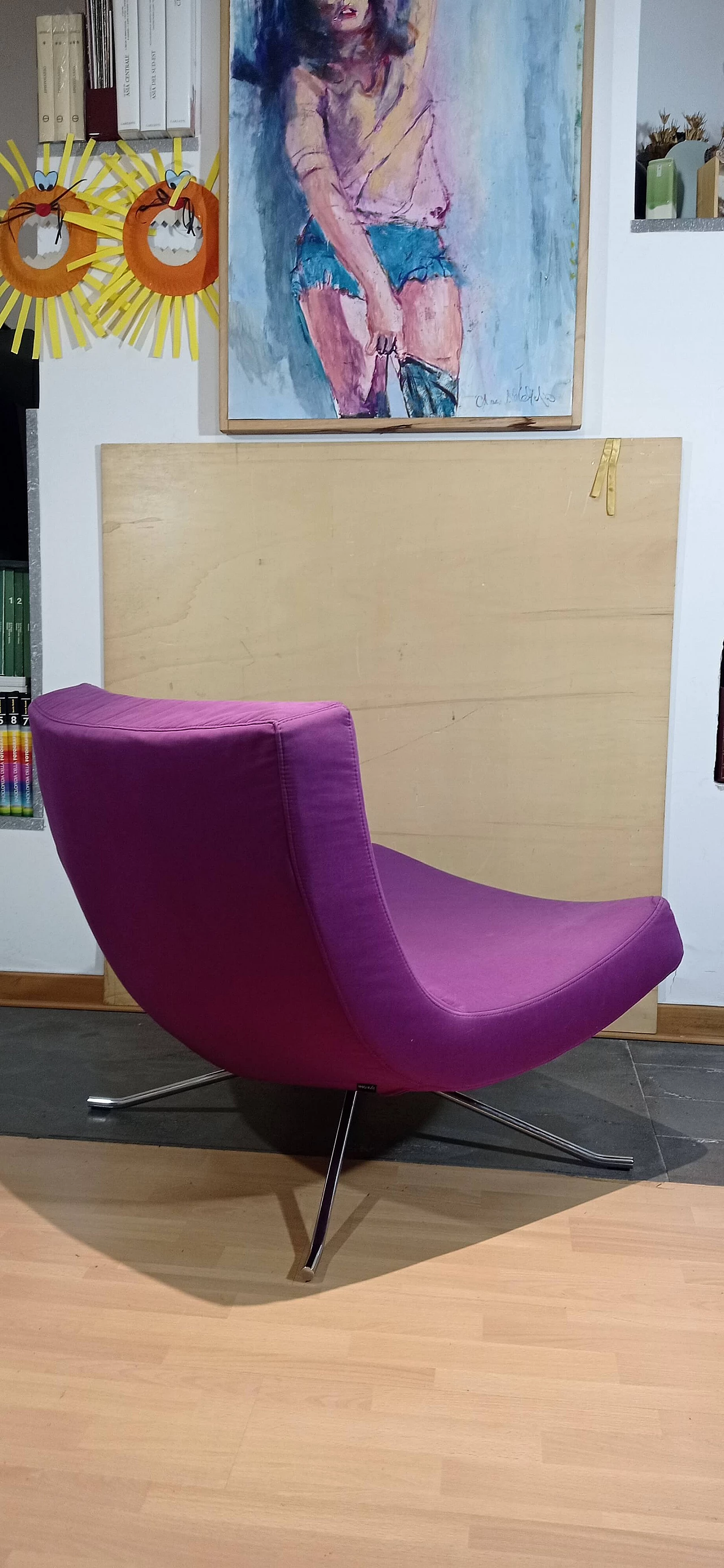 Poltrona Pop in tessuto viola di Christian Werner per Ligne Roset 74