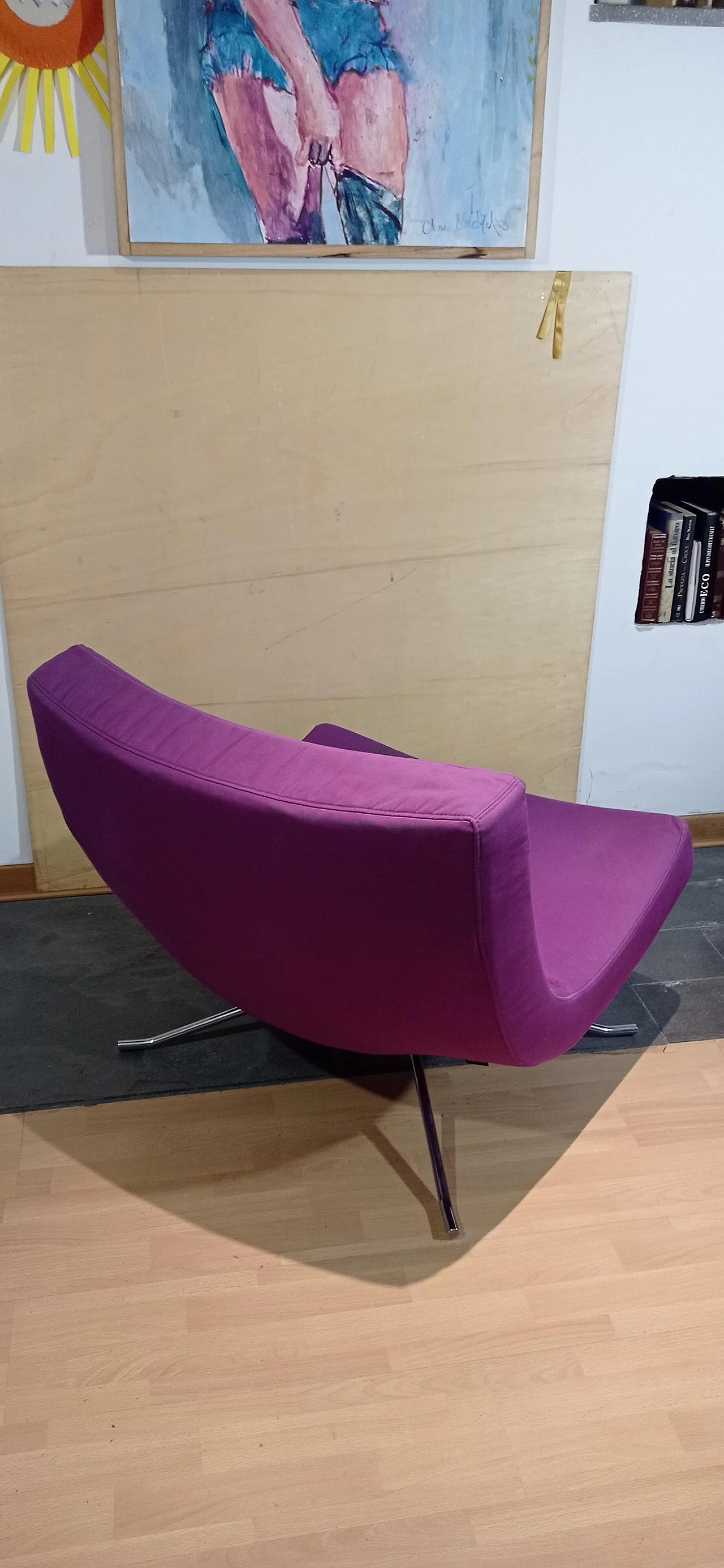 Poltrona Pop in tessuto viola di Christian Werner per Ligne Roset 76