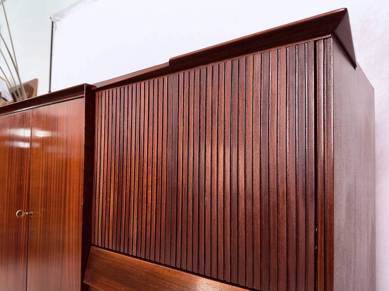 Teak sideboard with bar compartment by Vittorio Dassi, 1950s 6