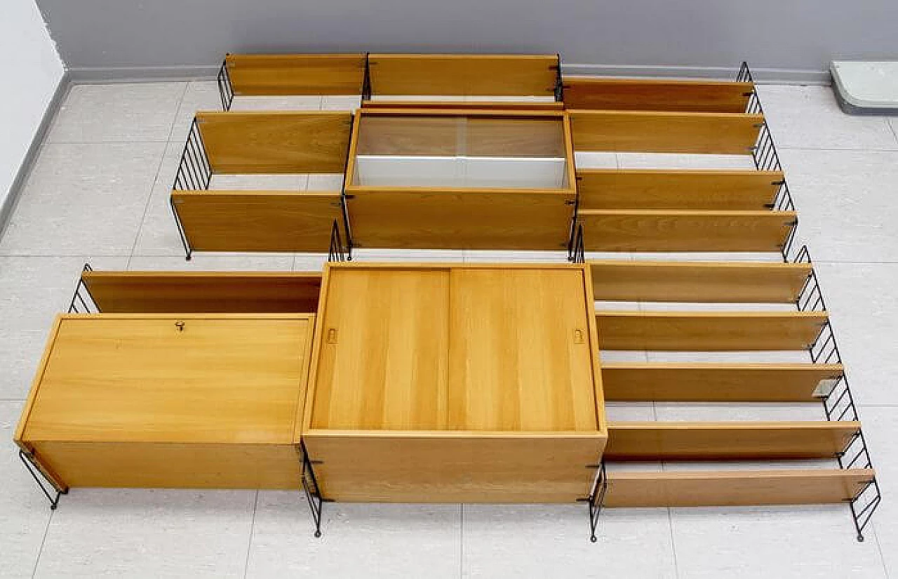 String modular bookcase by Kajsa & Nisse Strinning for String Design AB, 1950s 3