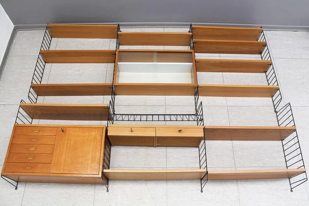 String bookcase by Kajsa & Nisse Strinning for String Design AB, 1950s 2