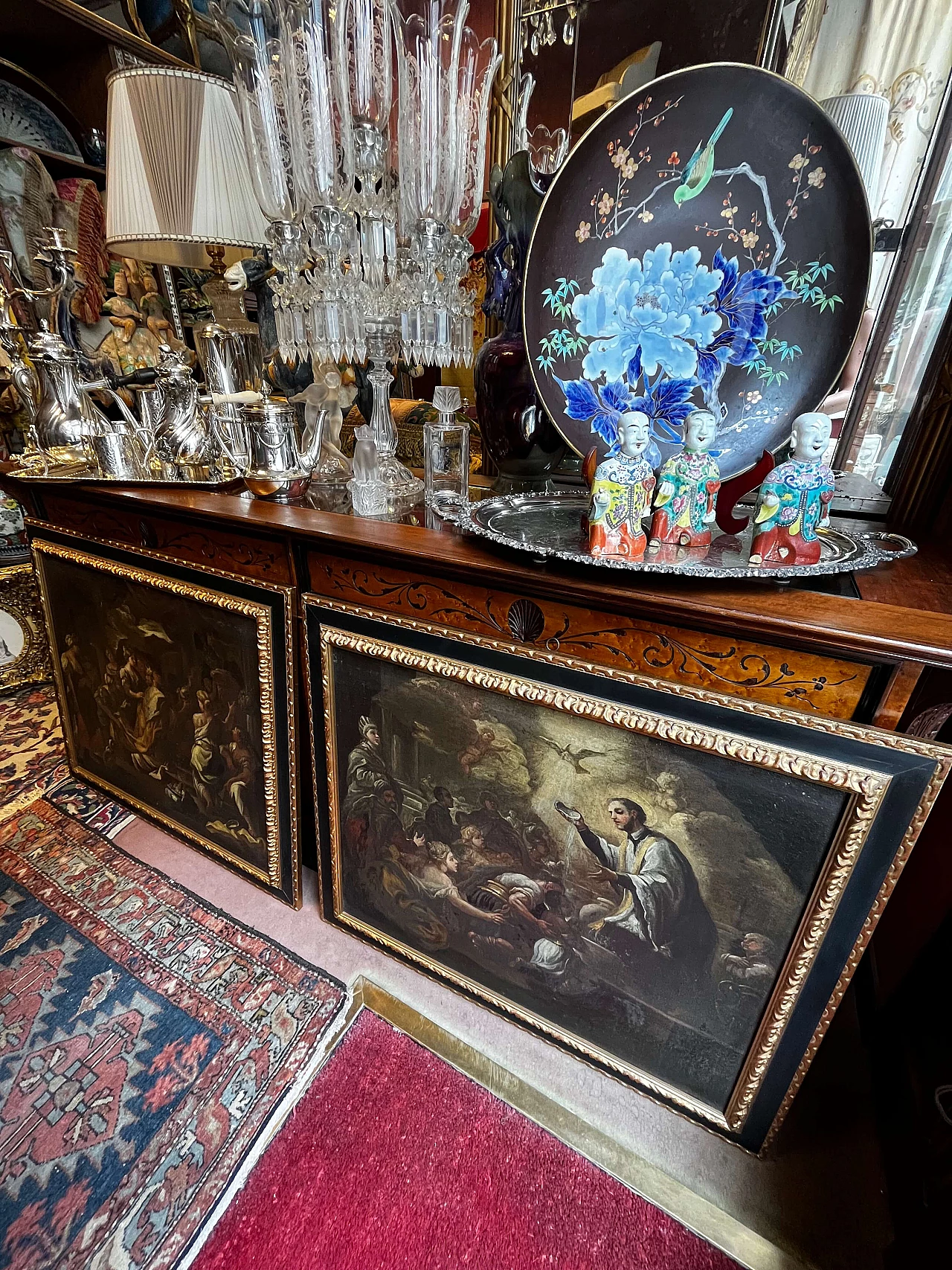 Coppia di dipinti a olio su tela napoletani con scene sacre, '600 2