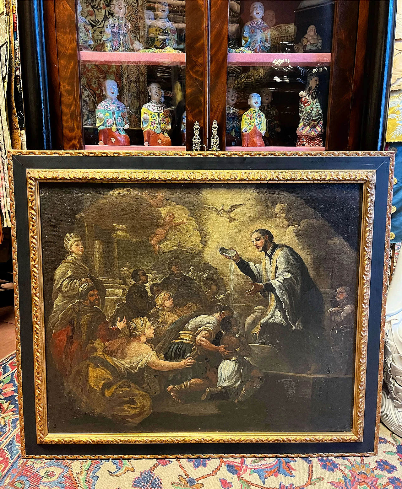 Coppia di dipinti a olio su tela napoletani con scene sacre, '600 3