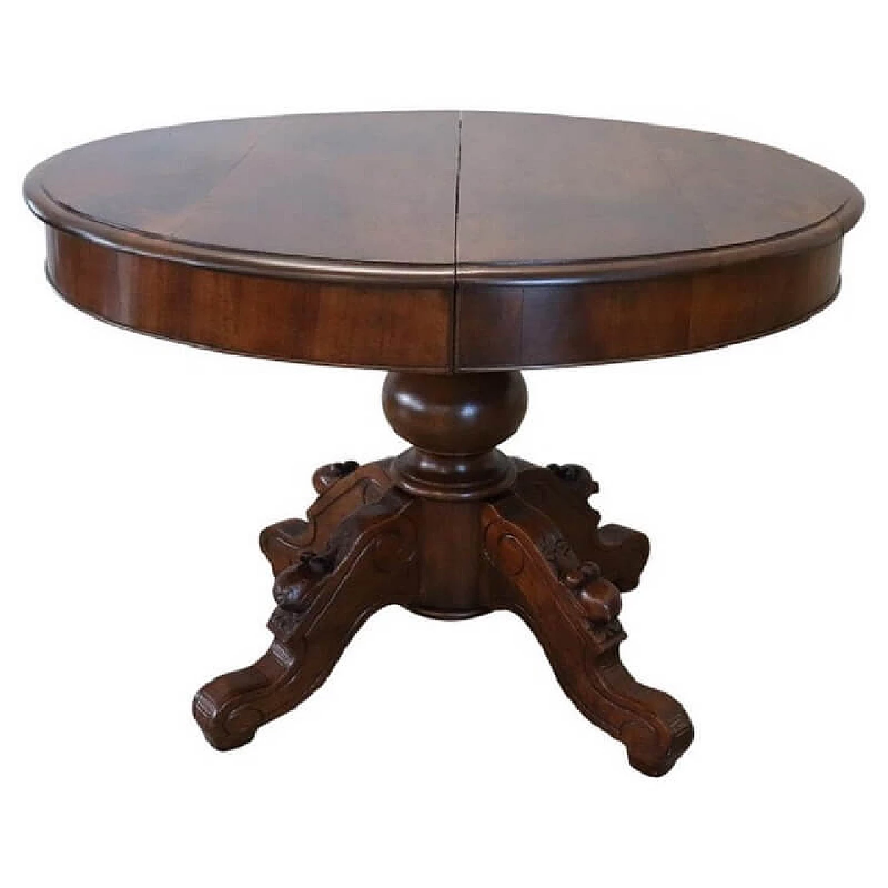 Louis Philippe oval solid walnut extendable table, mid-19th century 1