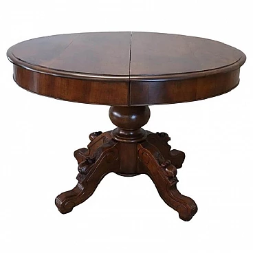 Louis Philippe oval solid walnut extendable table, mid-19th century