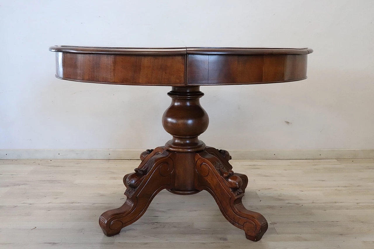 Louis Philippe oval solid walnut extendable table, mid-19th century 2