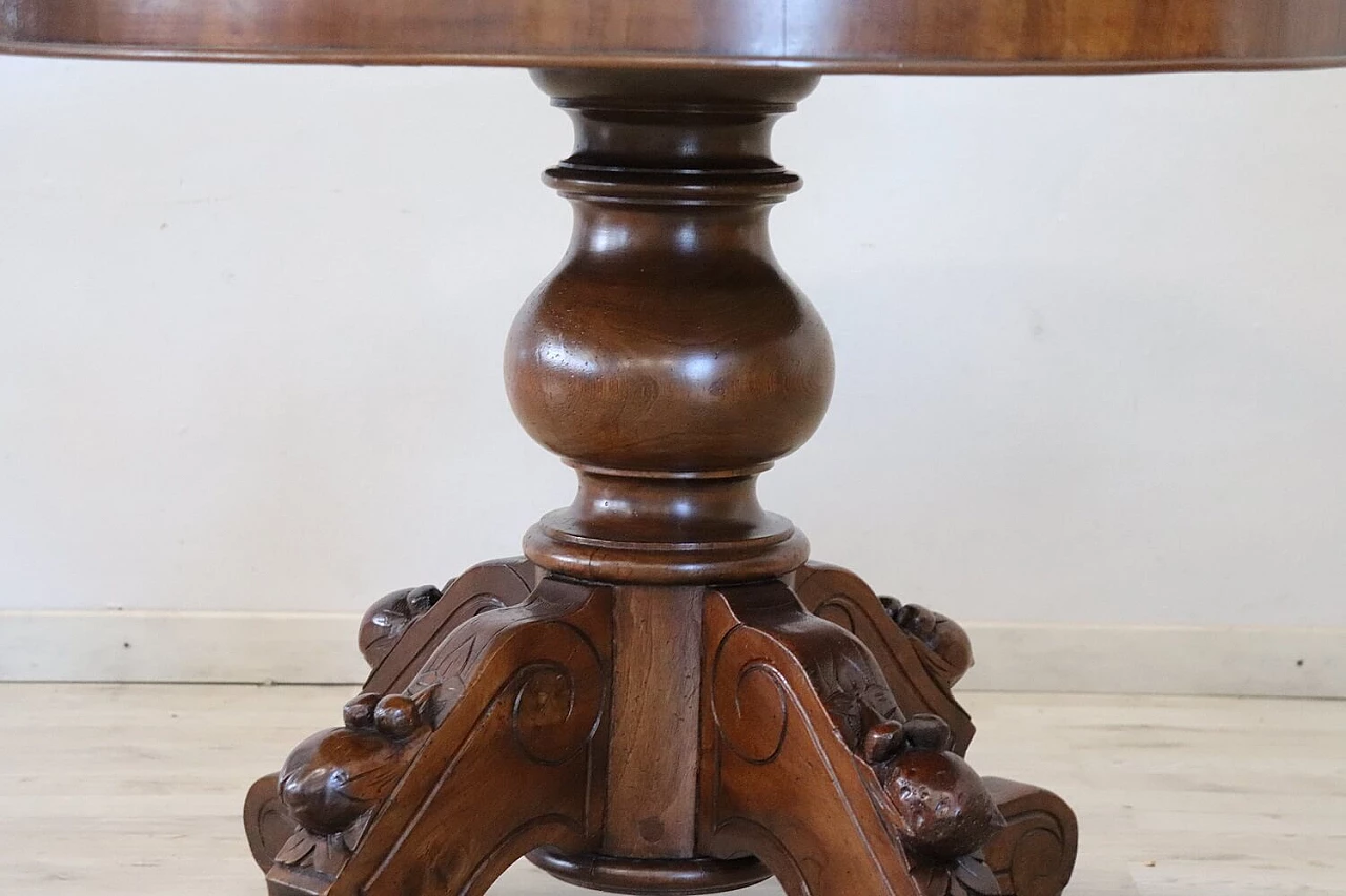 Louis Philippe oval solid walnut extendable table, mid-19th century 8