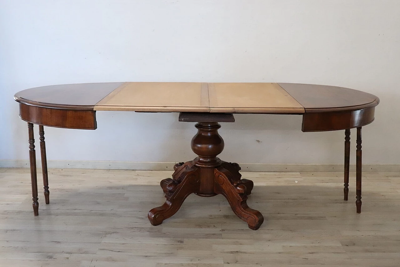 Louis Philippe oval solid walnut extendable table, mid-19th century 10