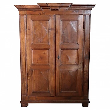 Solid walnut wardrobe with two doors, mid-18th century