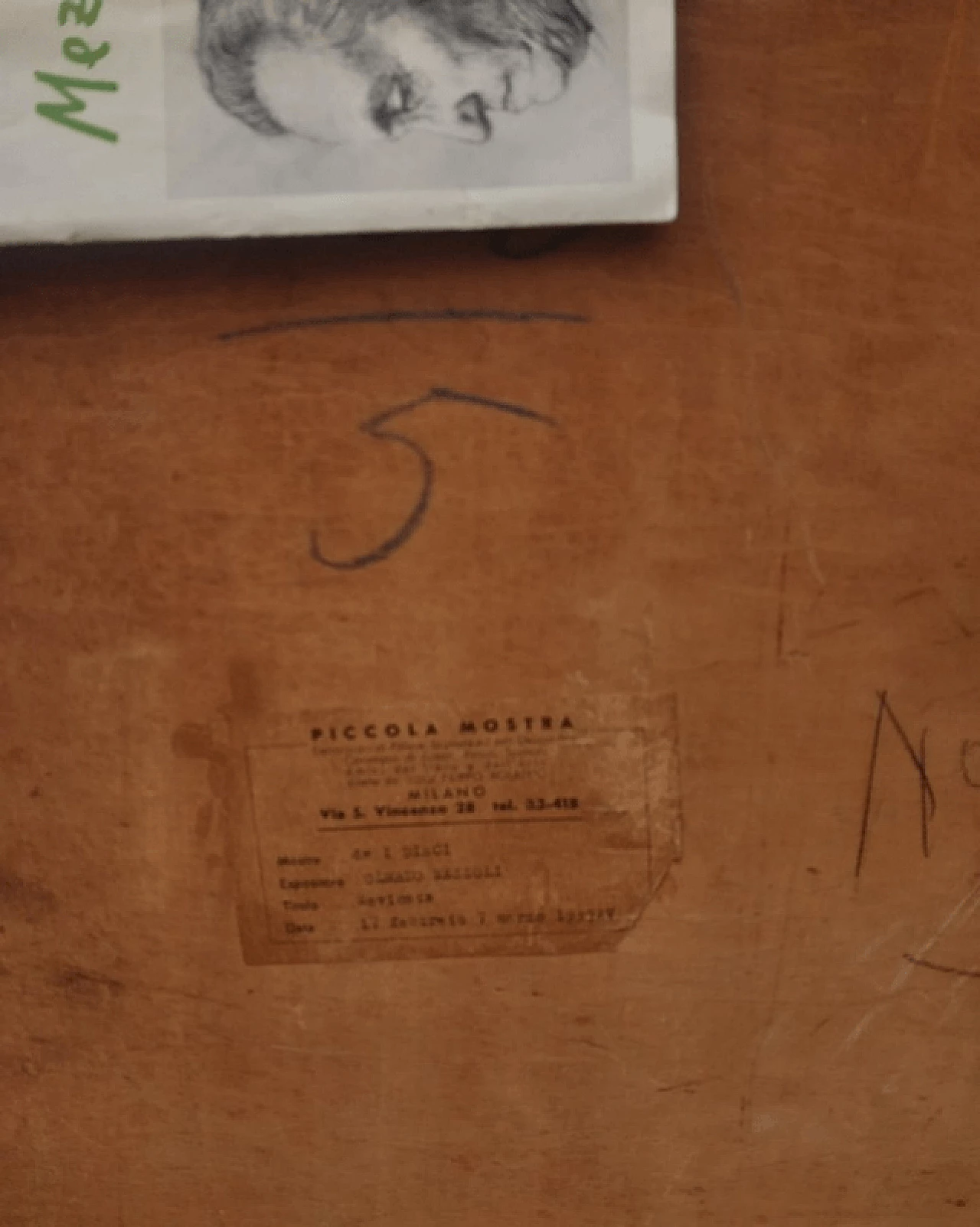 Olmedo Mezzoli, landscape with buildings, oil painting on canvas, 1932 1