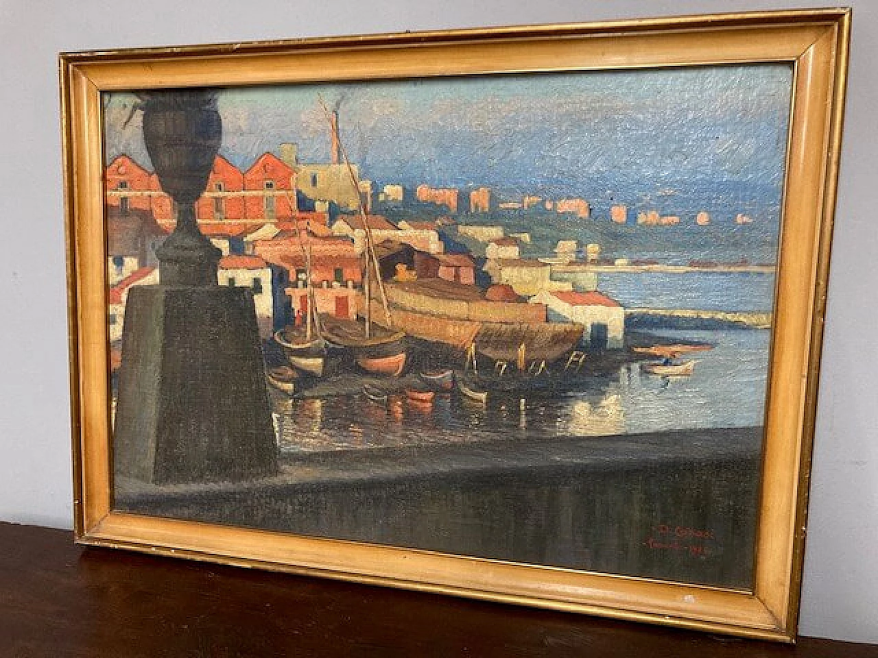 Dante Canasi, veduta di Taranto, dipinto a olio su faesite, 1925 1