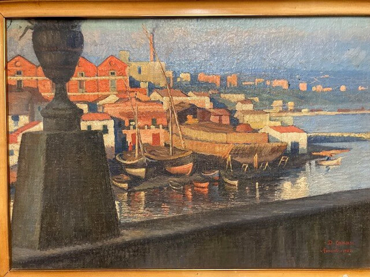 Dante Canasi, veduta di Taranto, dipinto a olio su faesite, 1925 3