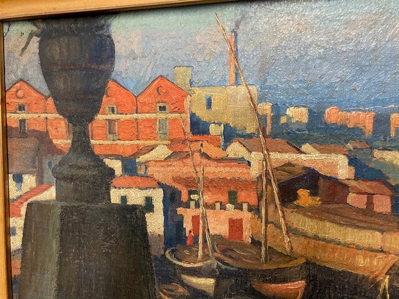 Dante Canasi, veduta di Taranto, dipinto a olio su faesite, 1925 6