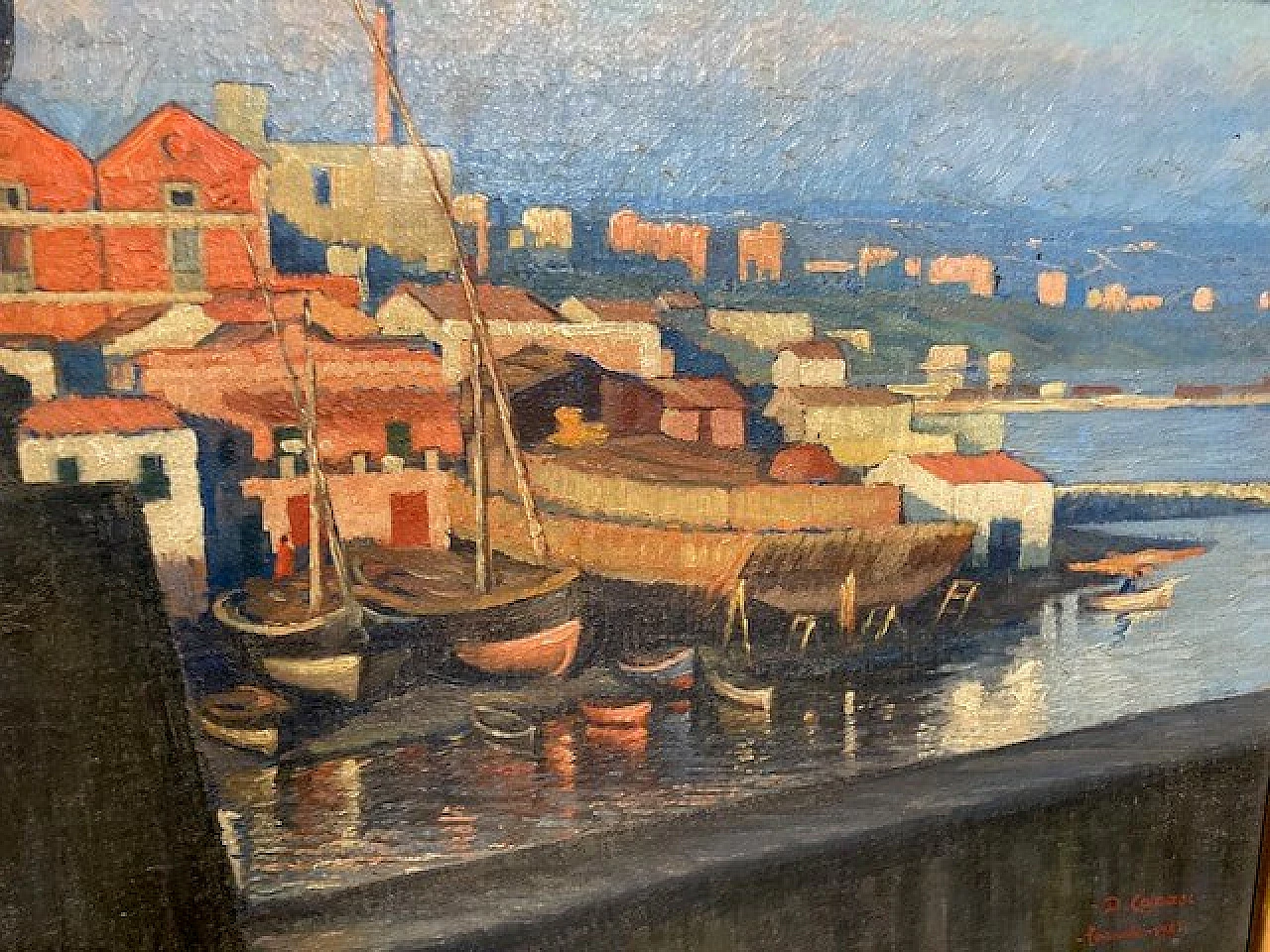 Dante Canasi, veduta di Taranto, dipinto a olio su faesite, 1925 8