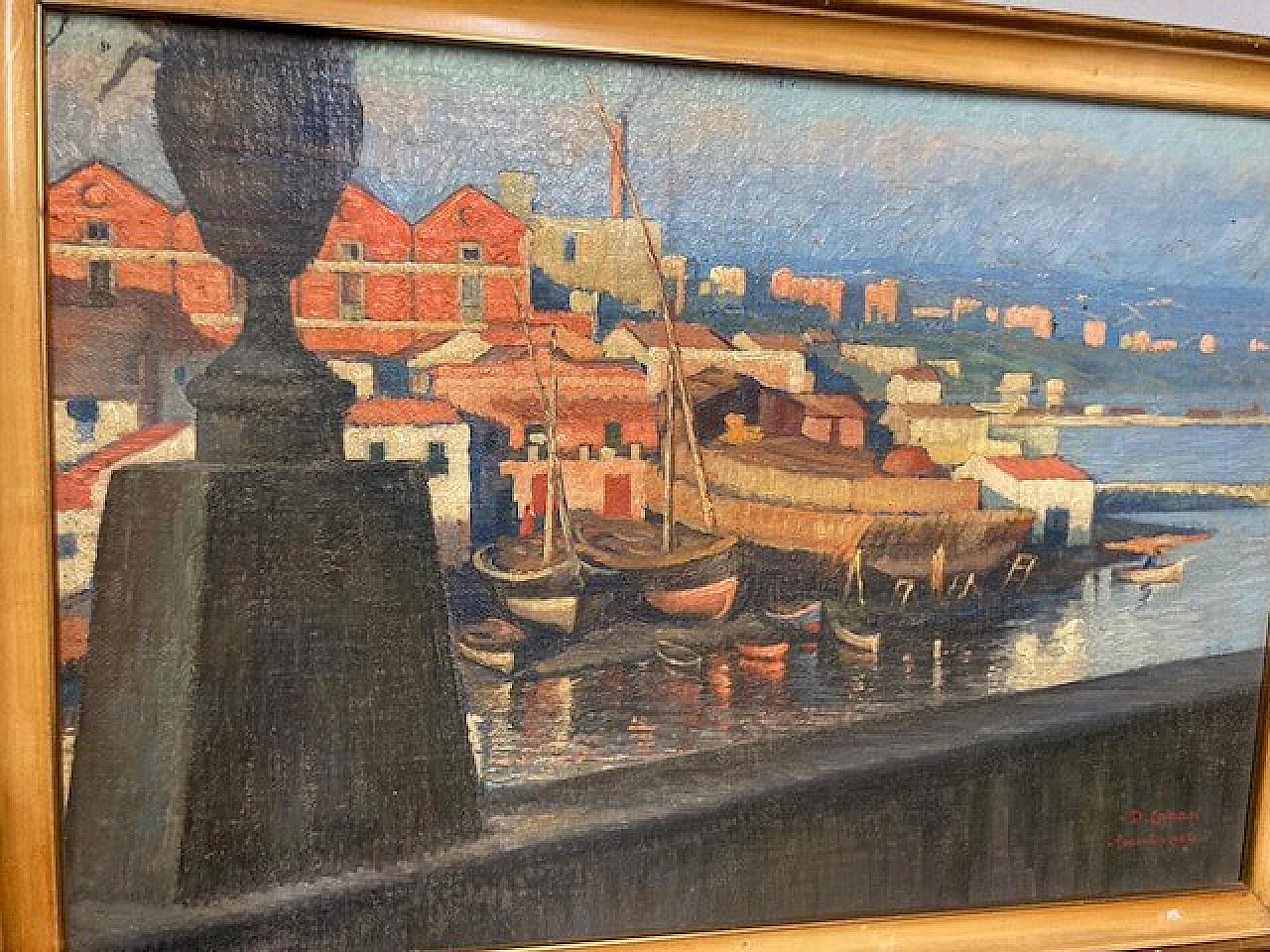 Dante Canasi, veduta di Taranto, dipinto a olio su faesite, 1925 11