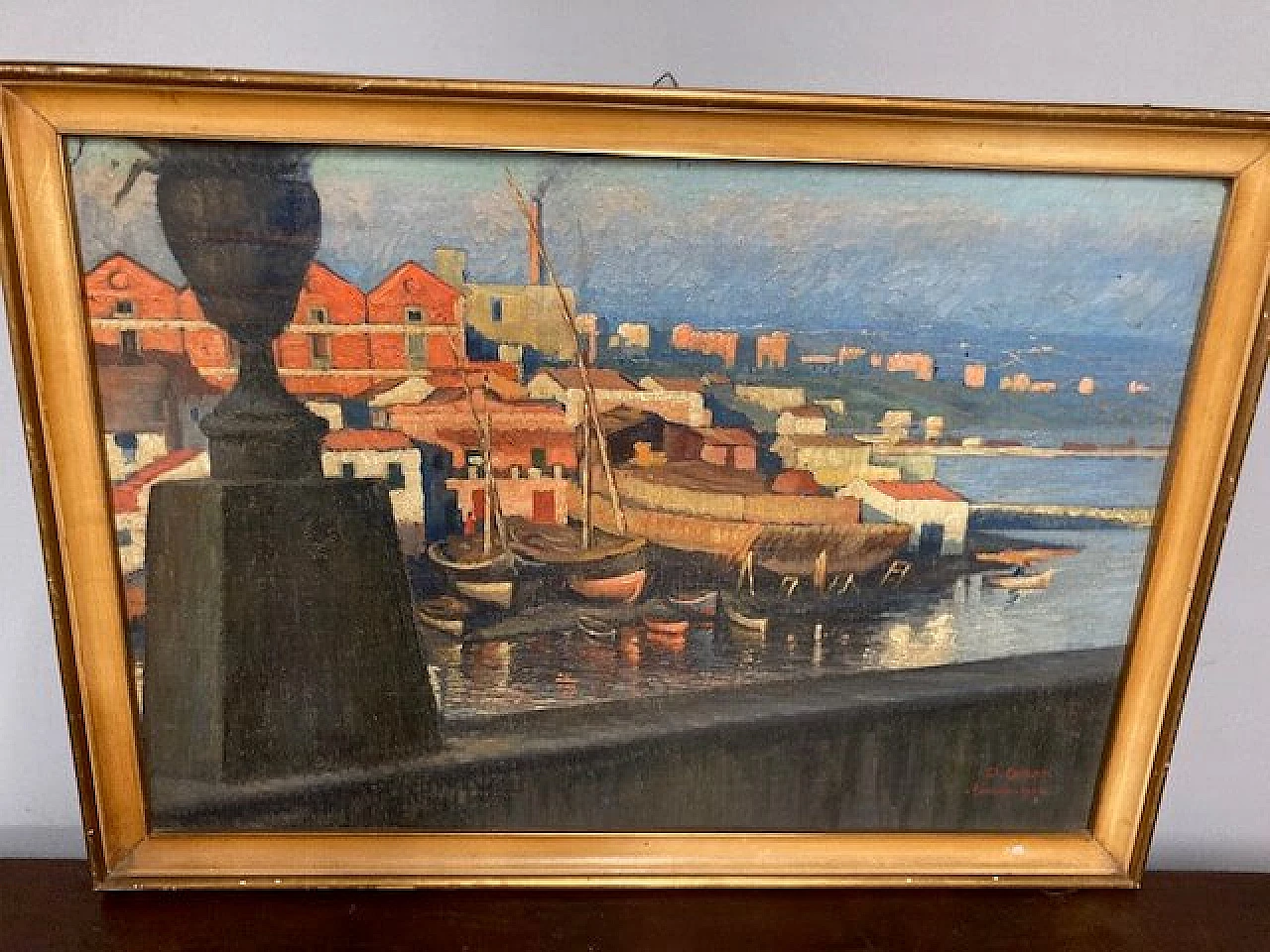 Dante Canasi, veduta di Taranto, dipinto a olio su faesite, 1925 12