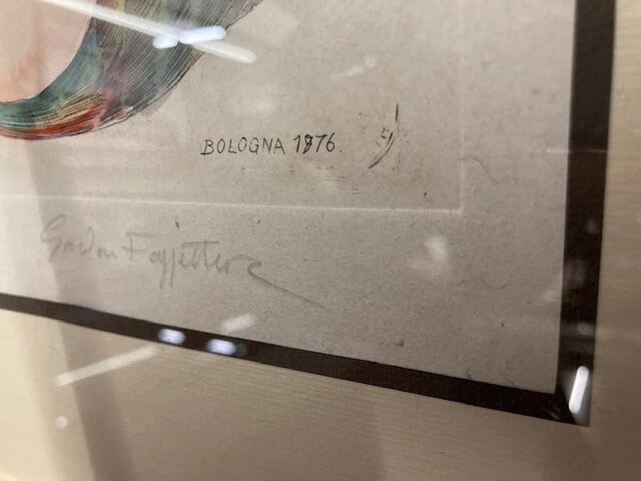 Gordon Faggetter, surrealist composition, watercolor etching, 1976 7