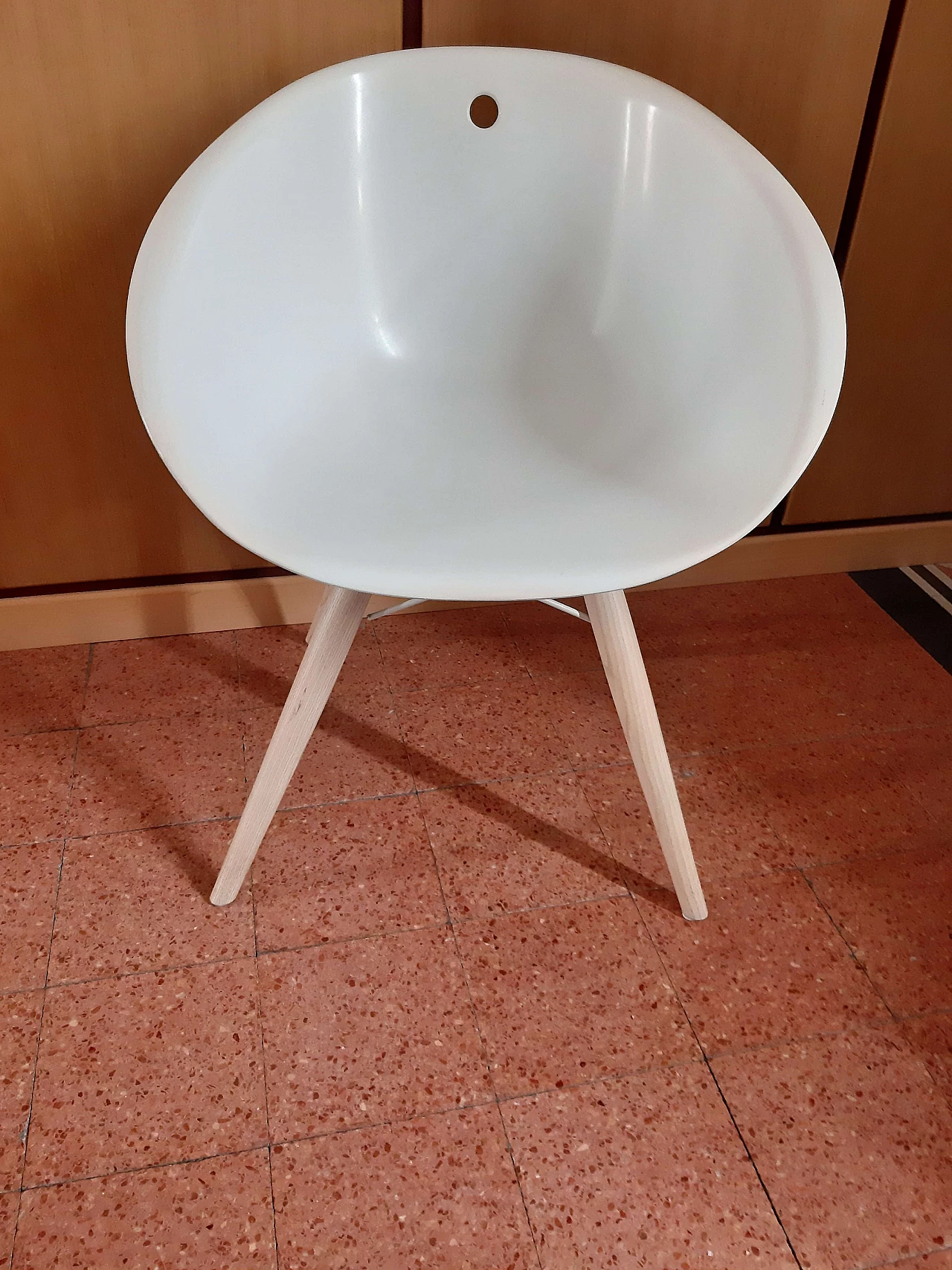 Gliss chair in ash and white plastic by Pedrali, 2000s 1