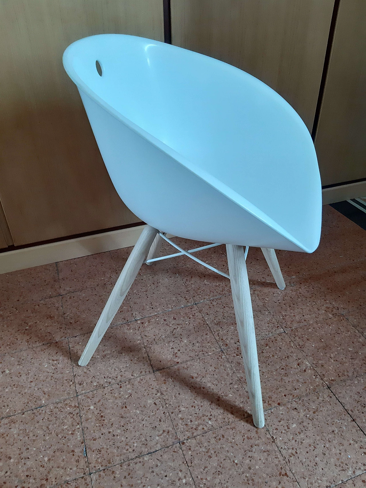 Gliss chair in ash and white plastic by Pedrali, 2000s 2